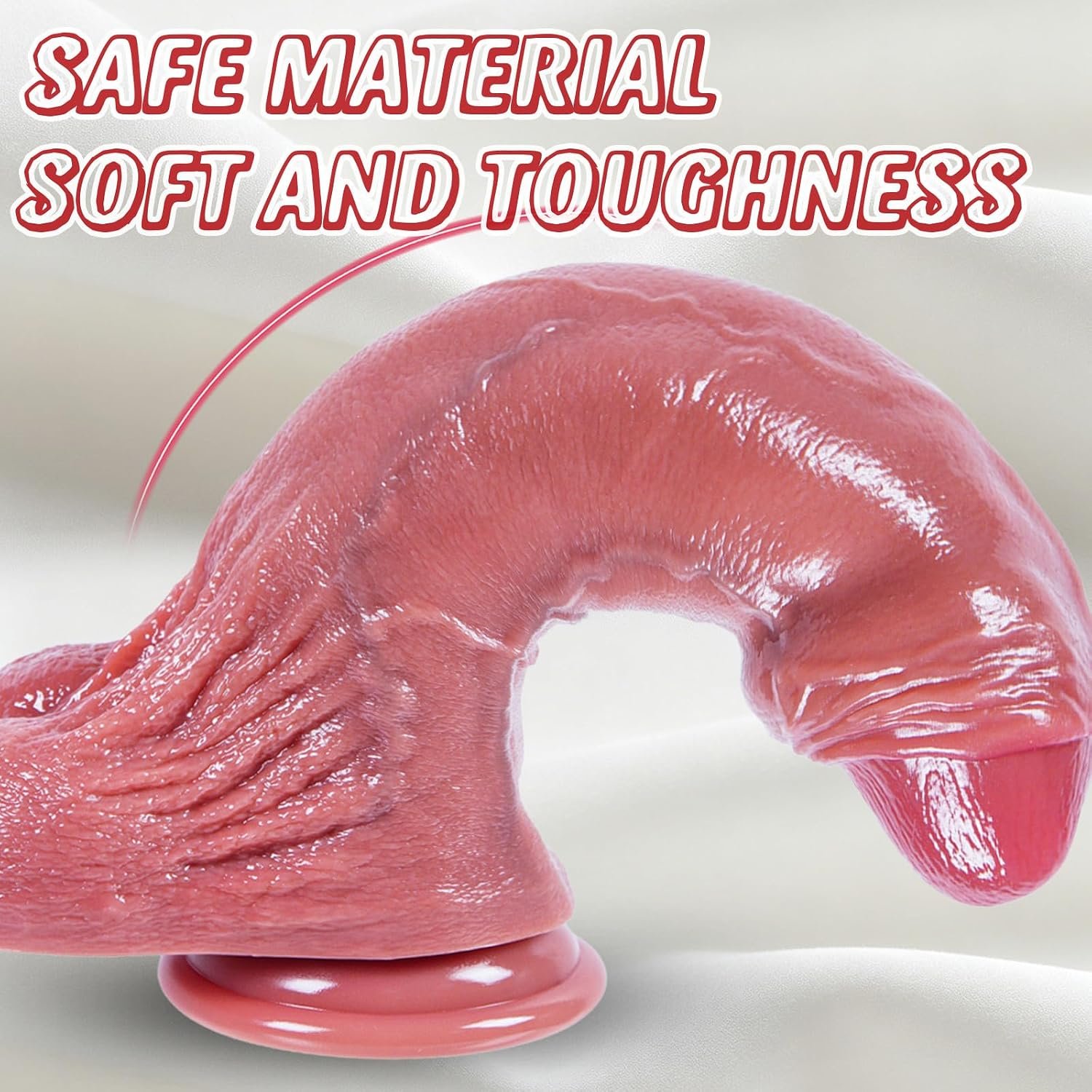 11.8 Inch Realistic Giant Uncut Dildo Sex Toy, Dual Density Silicone for Anal and G-Spot Stimulation, 2.7-Inch Thick Foreskin Huge Dildo, XXL Wide Long Toy with Big Suction Cup for Couples Women Men - Image 4