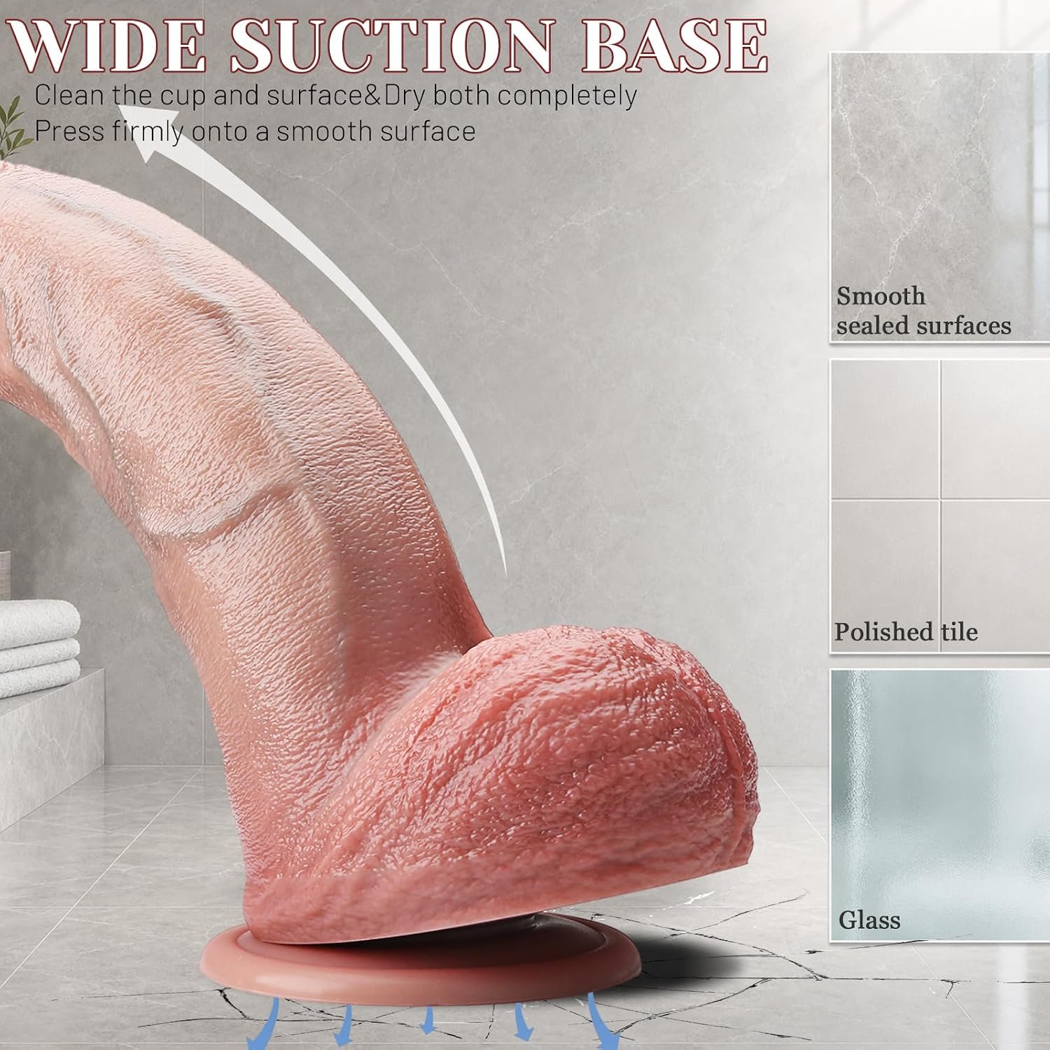 12.6 Inch Huge Dildo with Suction Cup, 8.2 Inch Girth Thick Realistic Dual Density Silicone Adult Toy, Soft Flexible Extra Large Design for Experienced Users, Flesh - Image 3