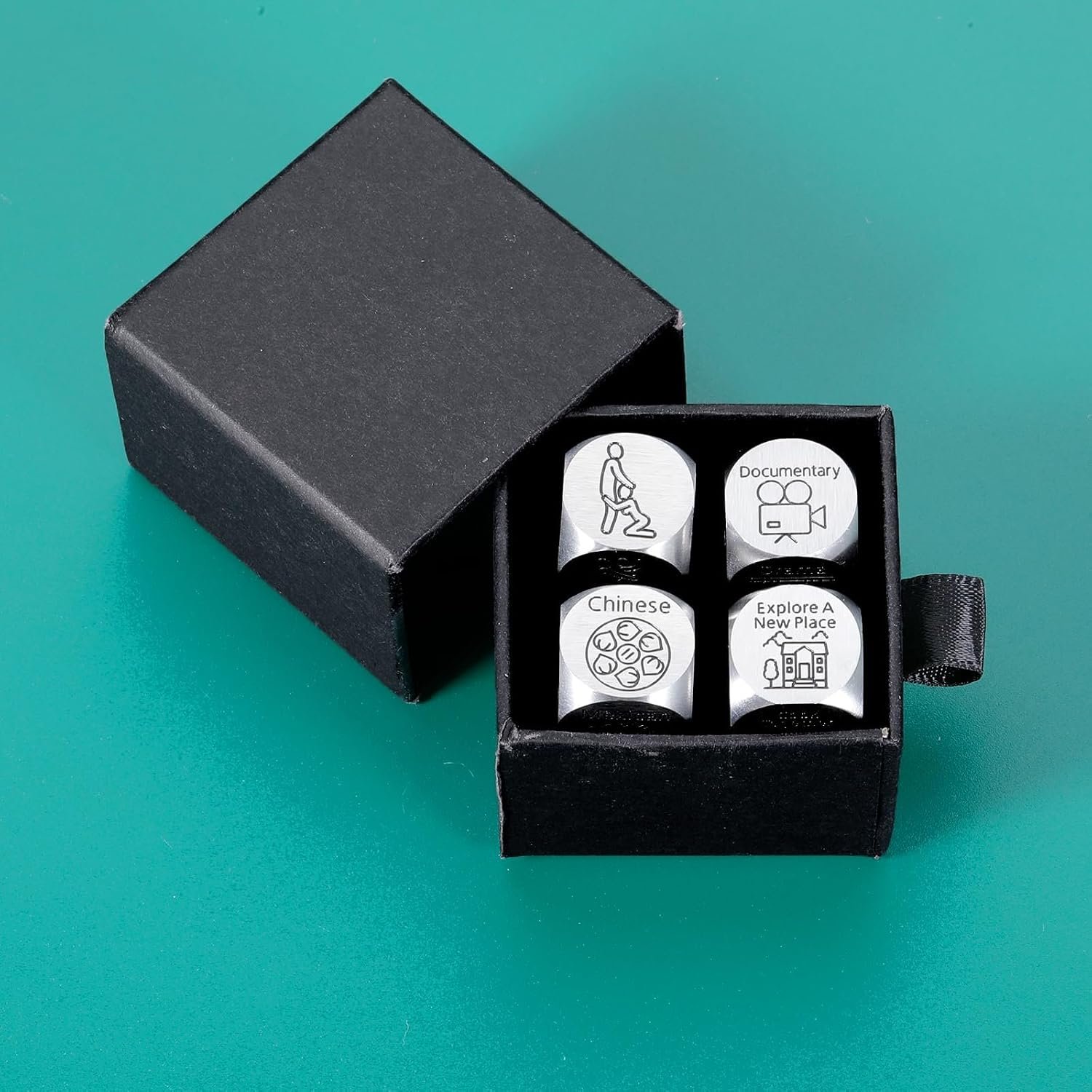 4PCS Sex Toy Sex Dice Game for Couple Anniversary Steel Gifts for Husband | National Girlfriends Day Gifts from Boyfriend Boo Basket Stuffers Santa Swap Exchange Dice Game Christmas Stocking Stuffers - Image 3