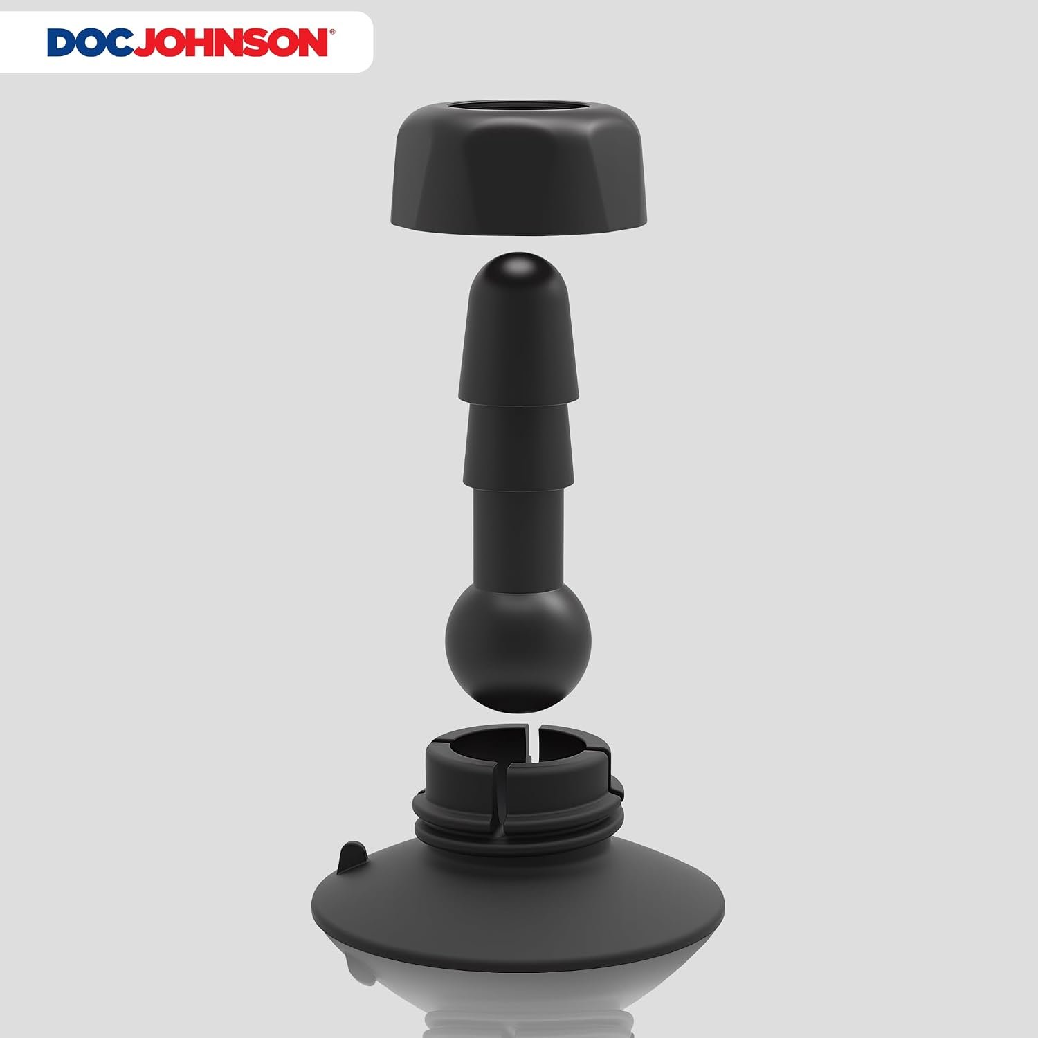 Doc Johnson Vac-U-Lock - Deluxe 360 Degree Swivel Suction Cup Plug - Swivels in Any Direction & Angle to Work Every Hot Spot, Black - Image 6