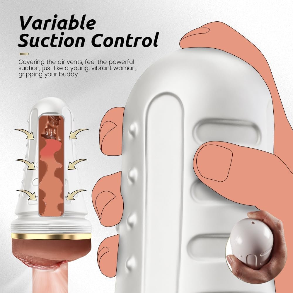 Male Masturbator Realistic Pocket Pussy Vagina Textured with 7.5in Depth Soft and Fleshy Texture,Penis Training Masturbators Sex Machine Toy for Men (Brown) - Image 6