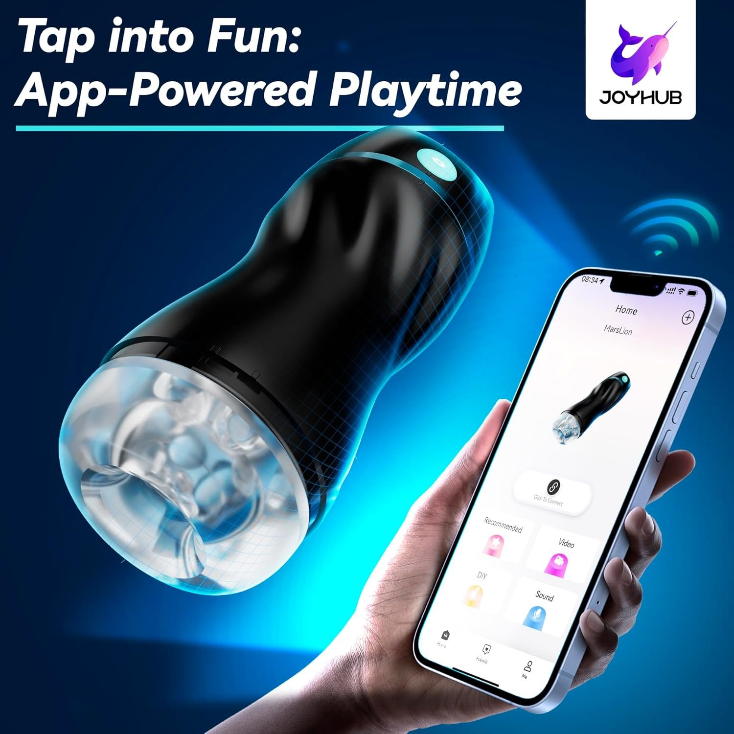 Suction Male Masturbator, AI Pocket Pussy with 7 Modes Adult Toys | Hands-free suction male stroker with 7 modes, 3D textured sleeve, AI interaction, removable cup, and easy-clean design - Image 3