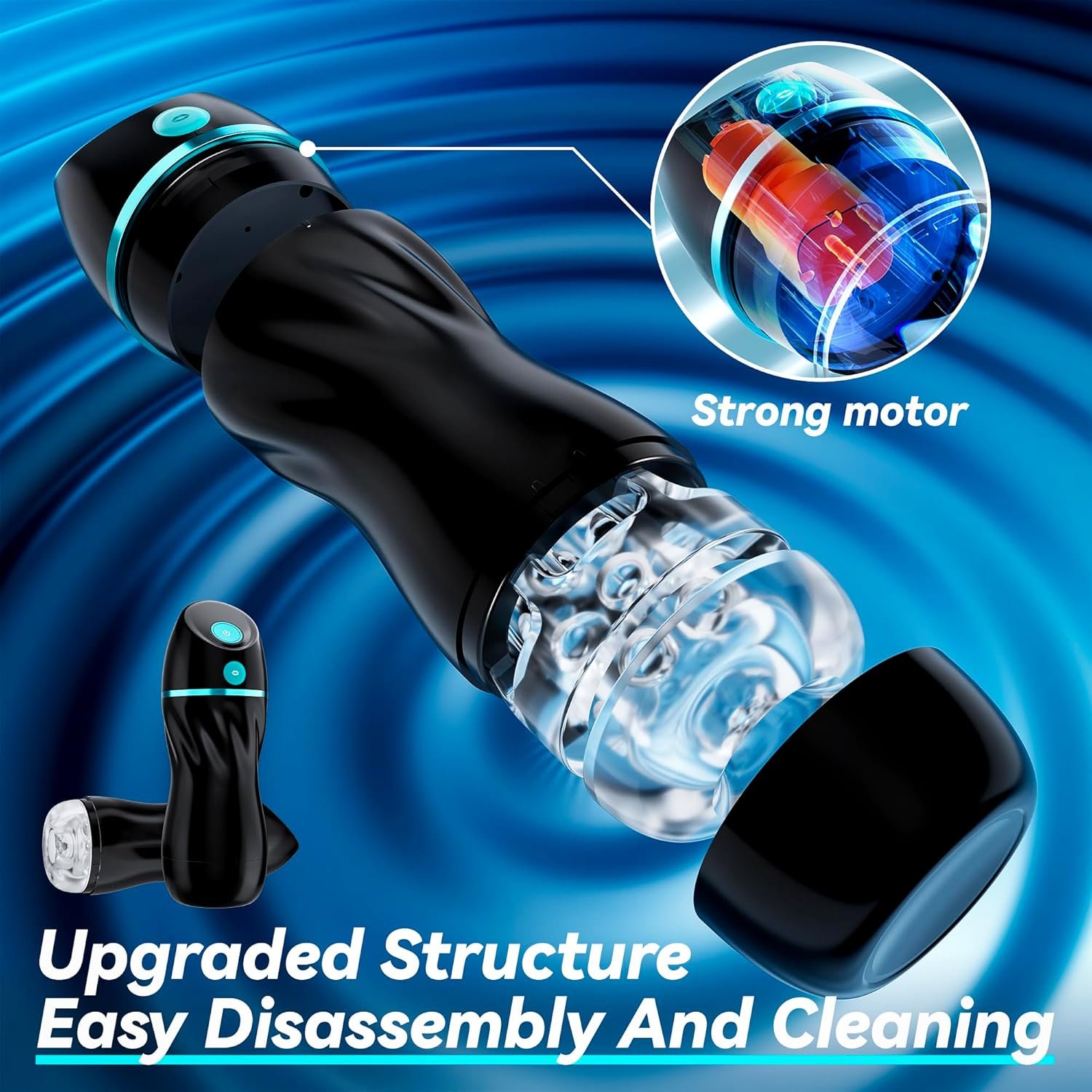 Suction Male Masturbator, AI Pocket Pussy with 7 Modes Adult Toys | Hands-free suction male stroker with 7 modes, 3D textured sleeve, AI interaction, removable cup, and easy-clean design - Image 8