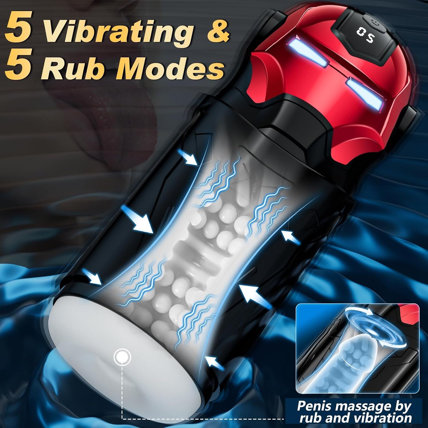 App Controlled Male Stroker with 5 Swing 5 Rotation and 5 Vibration Modes | LED lighting, 3D textured interior, pocket sleeve construction, machine-style operation, intended for adult men - Image 3
