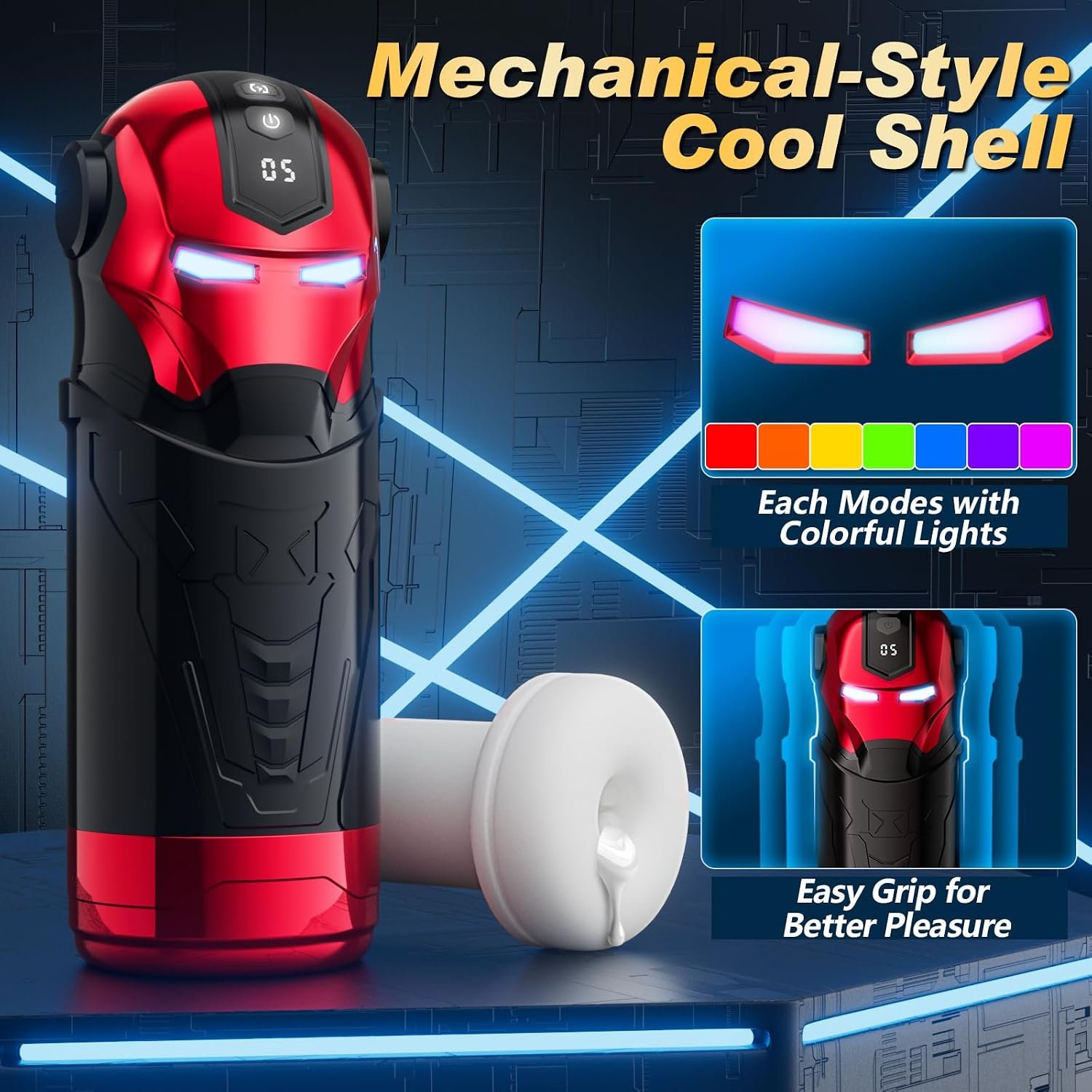 App Controlled Male Stroker with 5 Swing 5 Rotation and 5 Vibration Modes | LED lighting, 3D textured interior, pocket sleeve construction, machine-style operation, intended for adult men - Image 4
