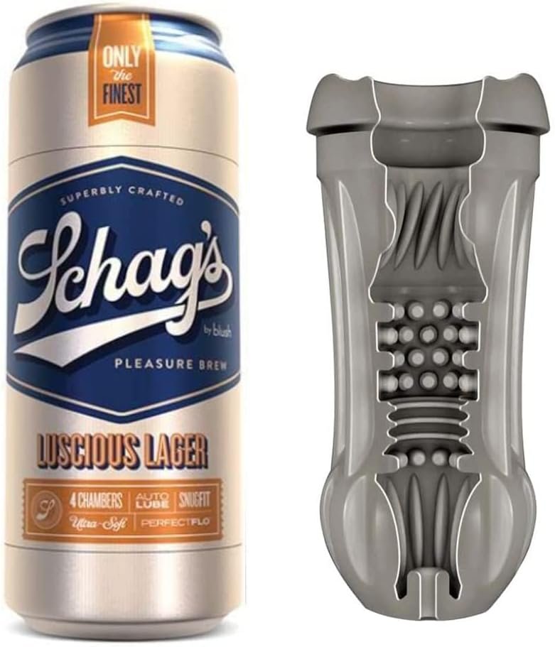 Blush Schag’s: Arousing Ale 7" Male Masturbator ~ Self-Lubricating Stroker ~ 3 Ultimate Pleasure Chambers ~ Ribbed & Ticklers for Lifelike BJs Feel Sleeve ~ PerfectFlo Stroking Sex Toys for Men~ Clear - Image 11