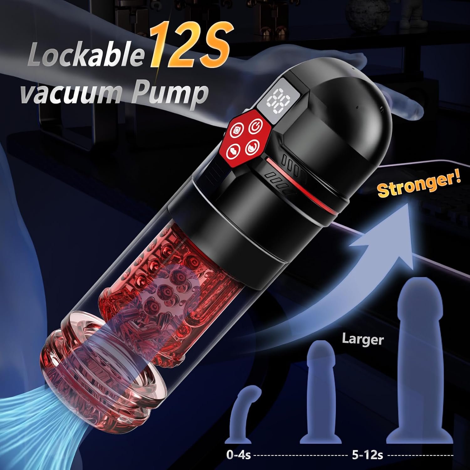 Mrgras Male Masturbator Penis Pump - AI Sync Male Sex Toys for Men with 12 S Vacuum Pump & 7 Thrusting Rotating Vibrating Sucking Licking Adult Toys Mens Sex Toys Pocket Pussy Pumps & Enlargers - Image 3