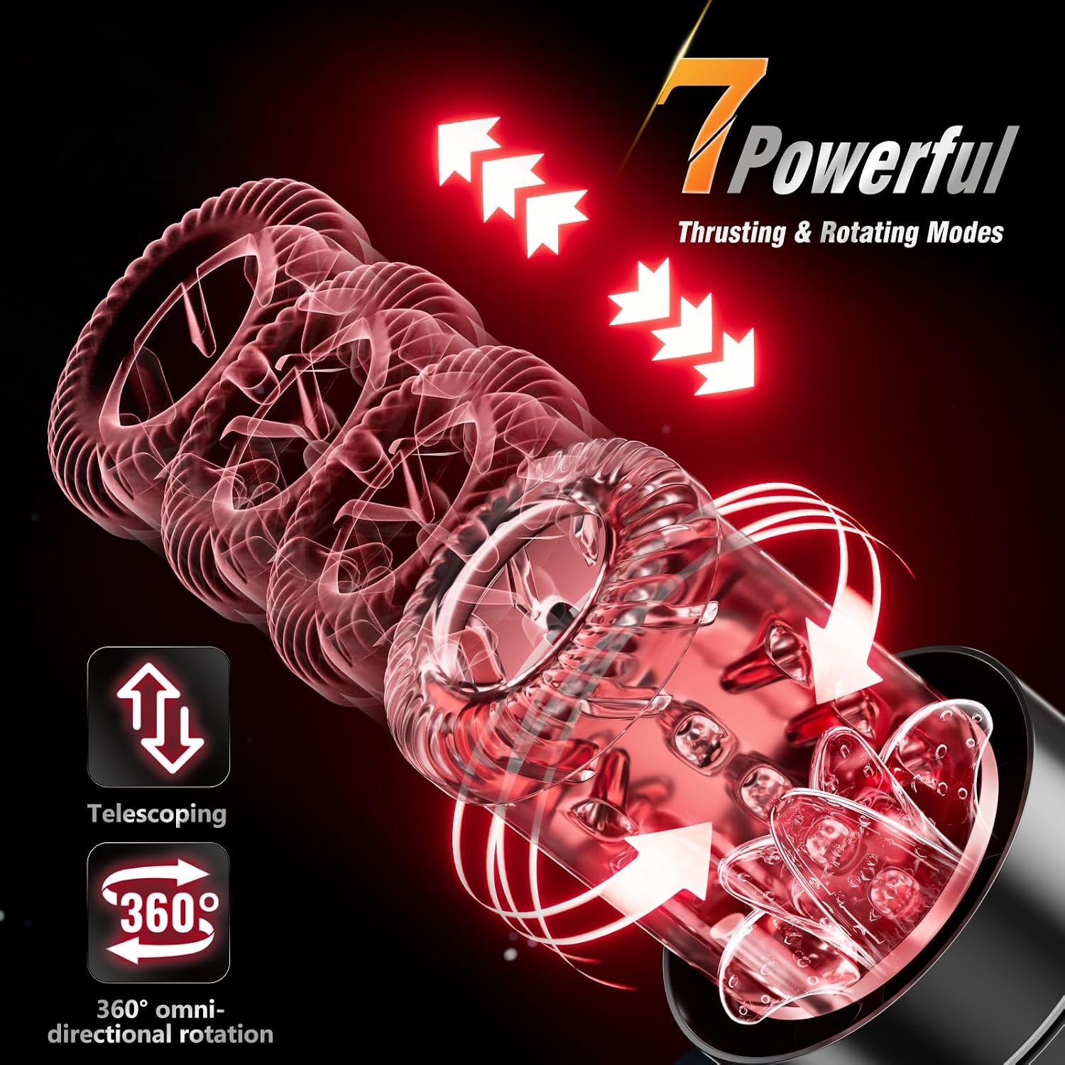 Mrgras Male Masturbator Penis Pump - AI Sync Male Sex Toys for Men with 12 S Vacuum Pump & 7 Thrusting Rotating Vibrating Sucking Licking Adult Toys Mens Sex Toys Pocket Pussy Pumps & Enlargers - Image 4