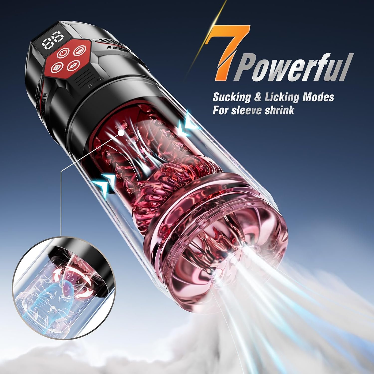 Mrgras Male Masturbator Penis Pump - AI Sync Male Sex Toys for Men with 12 S Vacuum Pump & 7 Thrusting Rotating Vibrating Sucking Licking Adult Toys Mens Sex Toys Pocket Pussy Pumps & Enlargers - Image 5