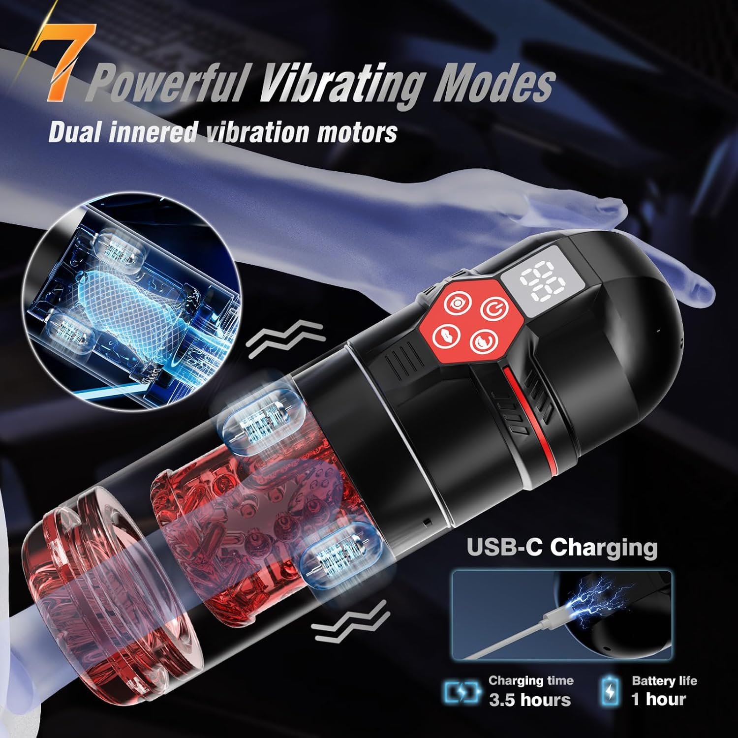 Mrgras Male Masturbator Penis Pump - AI Sync Male Sex Toys for Men with 12 S Vacuum Pump & 7 Thrusting Rotating Vibrating Sucking Licking Adult Toys Mens Sex Toys Pocket Pussy Pumps & Enlargers - Image 6