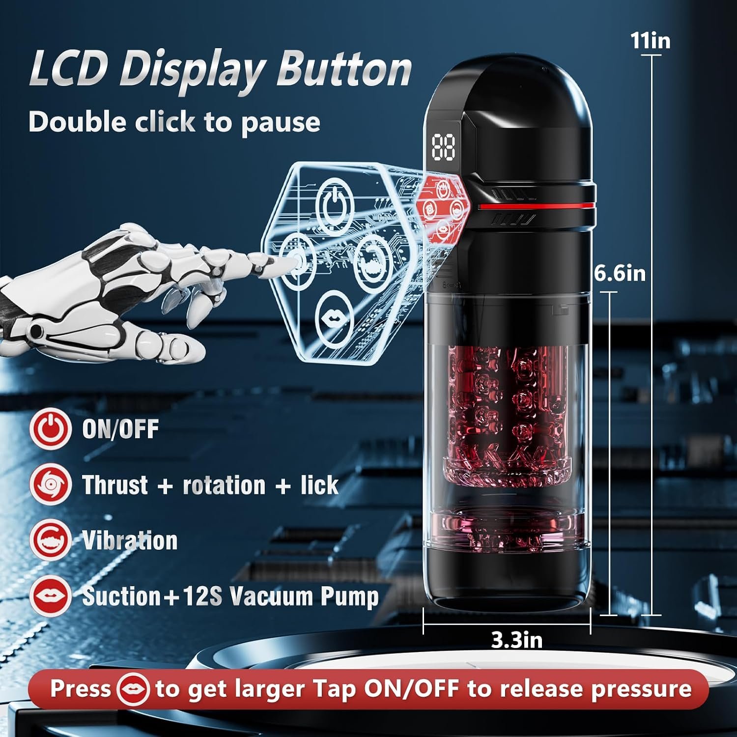 Mrgras Male Masturbator Penis Pump - AI Sync Male Sex Toys for Men with 12 S Vacuum Pump & 7 Thrusting Rotating Vibrating Sucking Licking Adult Toys Mens Sex Toys Pocket Pussy Pumps & Enlargers - Image 8