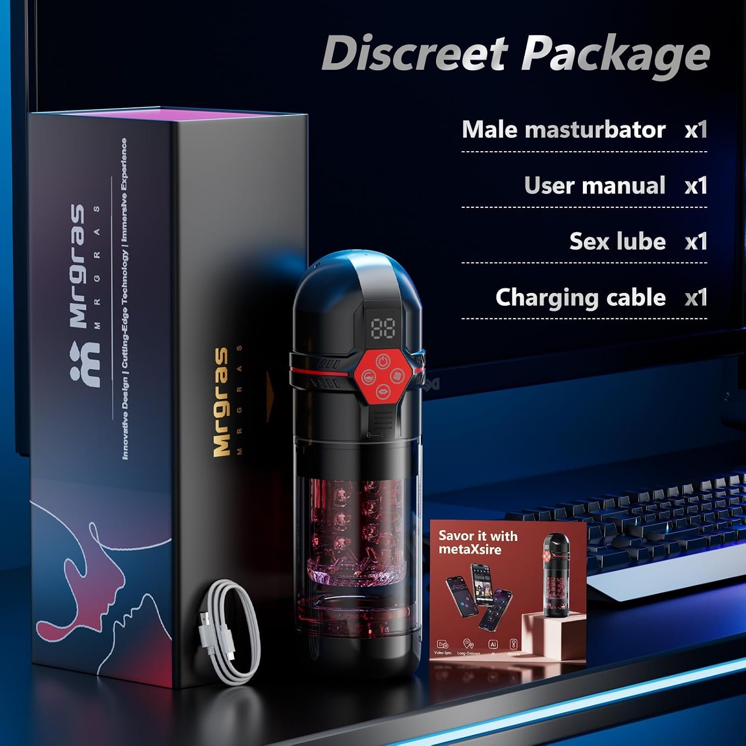 Mrgras Male Masturbator Penis Pump - AI Sync Male Sex Toys for Men with 12 S Vacuum Pump & 7 Thrusting Rotating Vibrating Sucking Licking Adult Toys Mens Sex Toys Pocket Pussy Pumps & Enlargers - Image 9