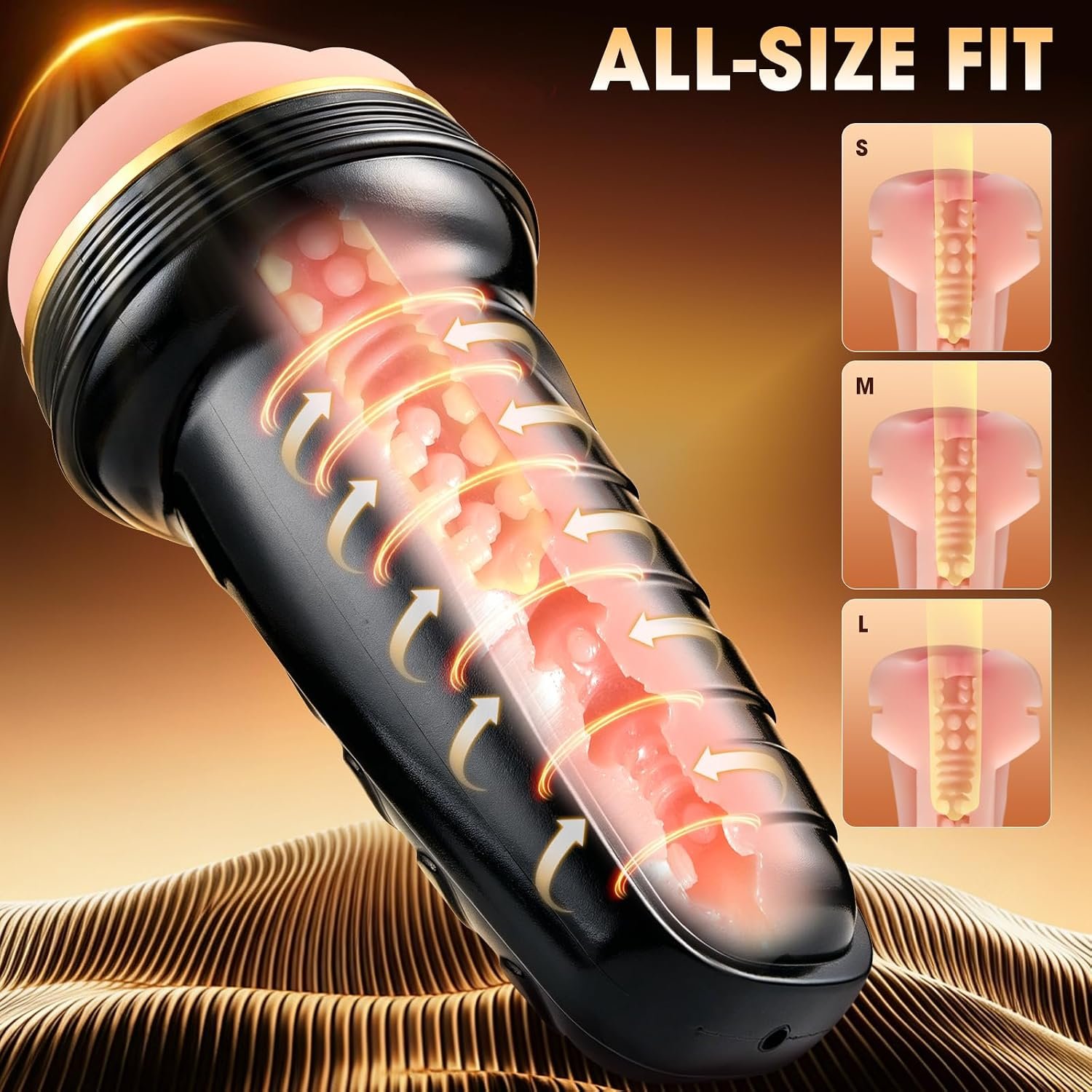 Anal Male Masturbator with 7.3" Depth Textured Sleeve,Adjustable Suction | Realistic Anal Sex Play – Soft Fleshy Texture & Adjustable Suction, Manual Stroker for Penis Training, Adult Sex Toy for Men - Image 6