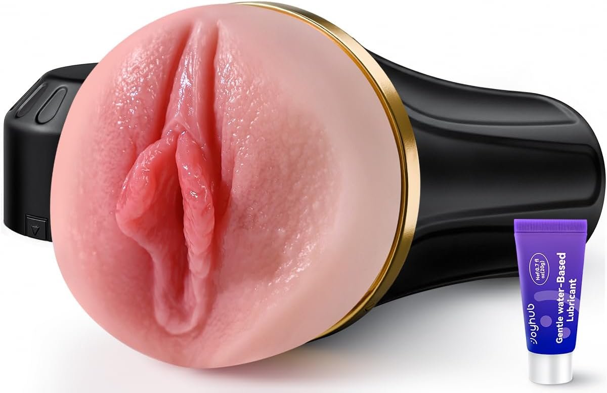 Male Masturbator with 8in Deep Oral Tongue Sleeve, Realistic Pocket Pussy 3.5in Wide Soft TPE Channel, Adjustable Suction Manual Penis Training Male Stroker, Easy Clean Adult Sex Toy for Men - Image 9