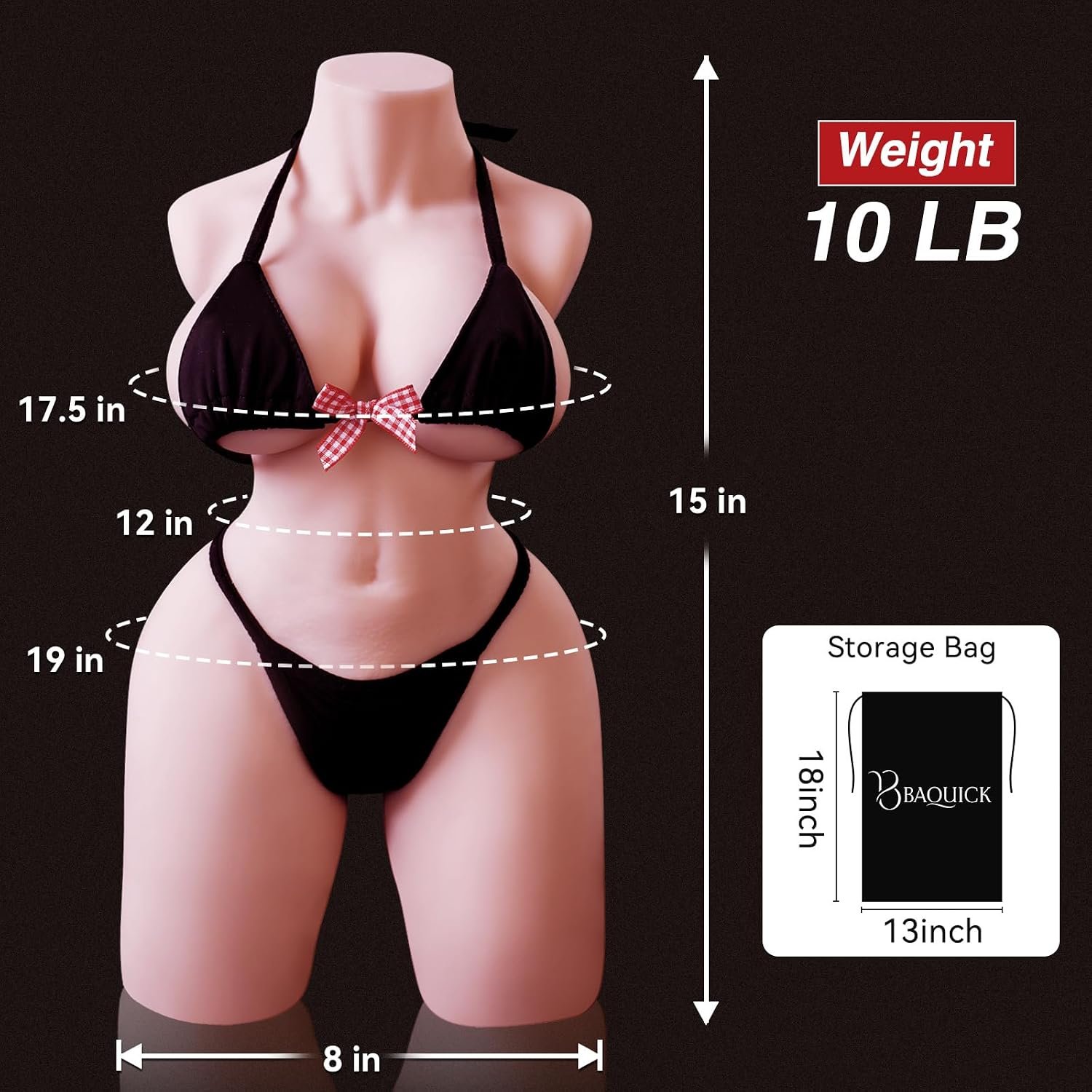 10lb Sex Doll Realistic Tight Dual Channel Vagina & Anal for Men | Male Sex Toys High Durability TPR Softness Material Men Masturbation Mini Sex Dolls for Intense Orgasms - Image 2