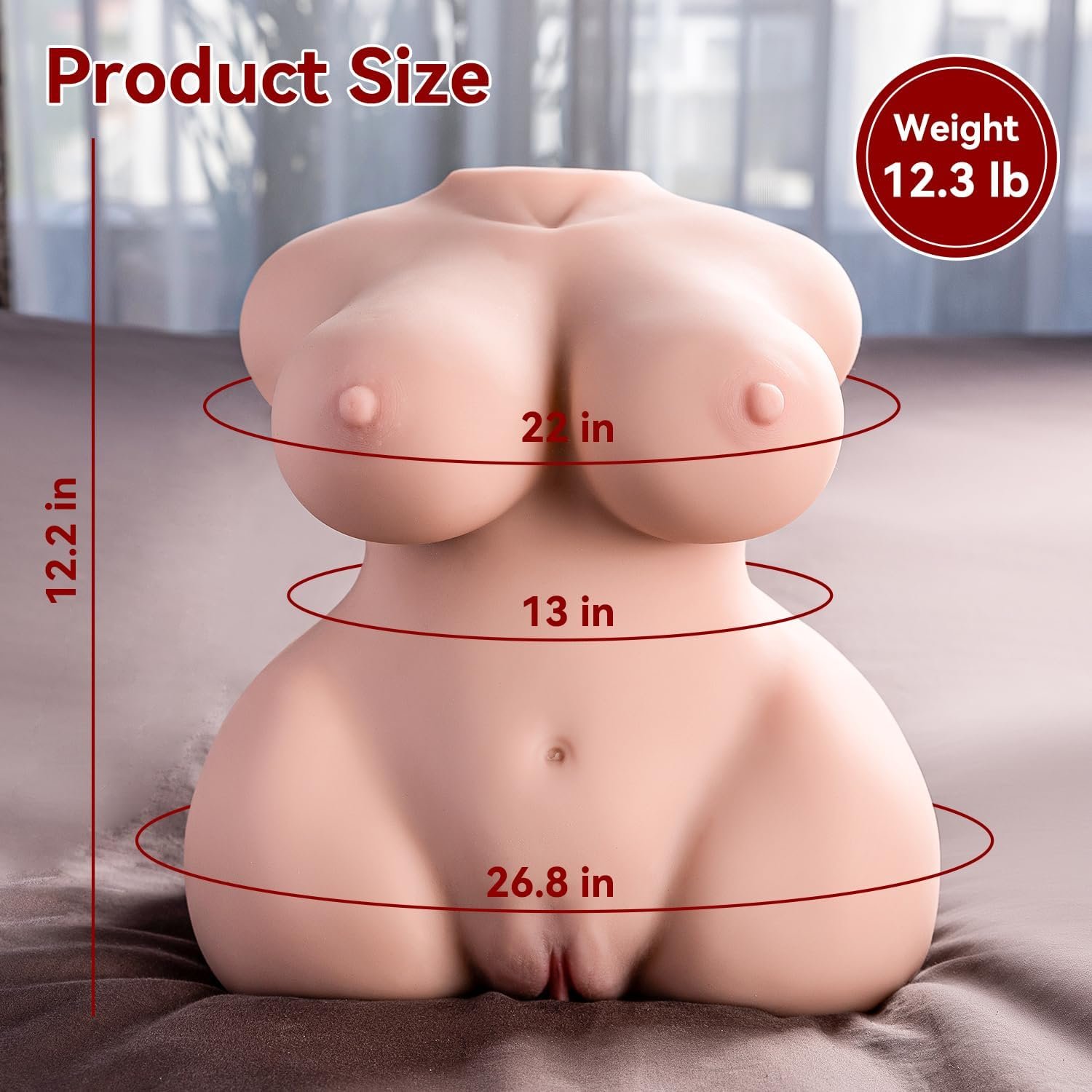 12.3LB BBW Sex Doll Male Masturbator with Female Sex Dolls, Realistic Big Ass & Boobs Toy 3 in 1 Torso Male Sex Dolls Tight Vaginal & Anal Channels Adult Sex Toys Pocket Pussy for Men - Image 2