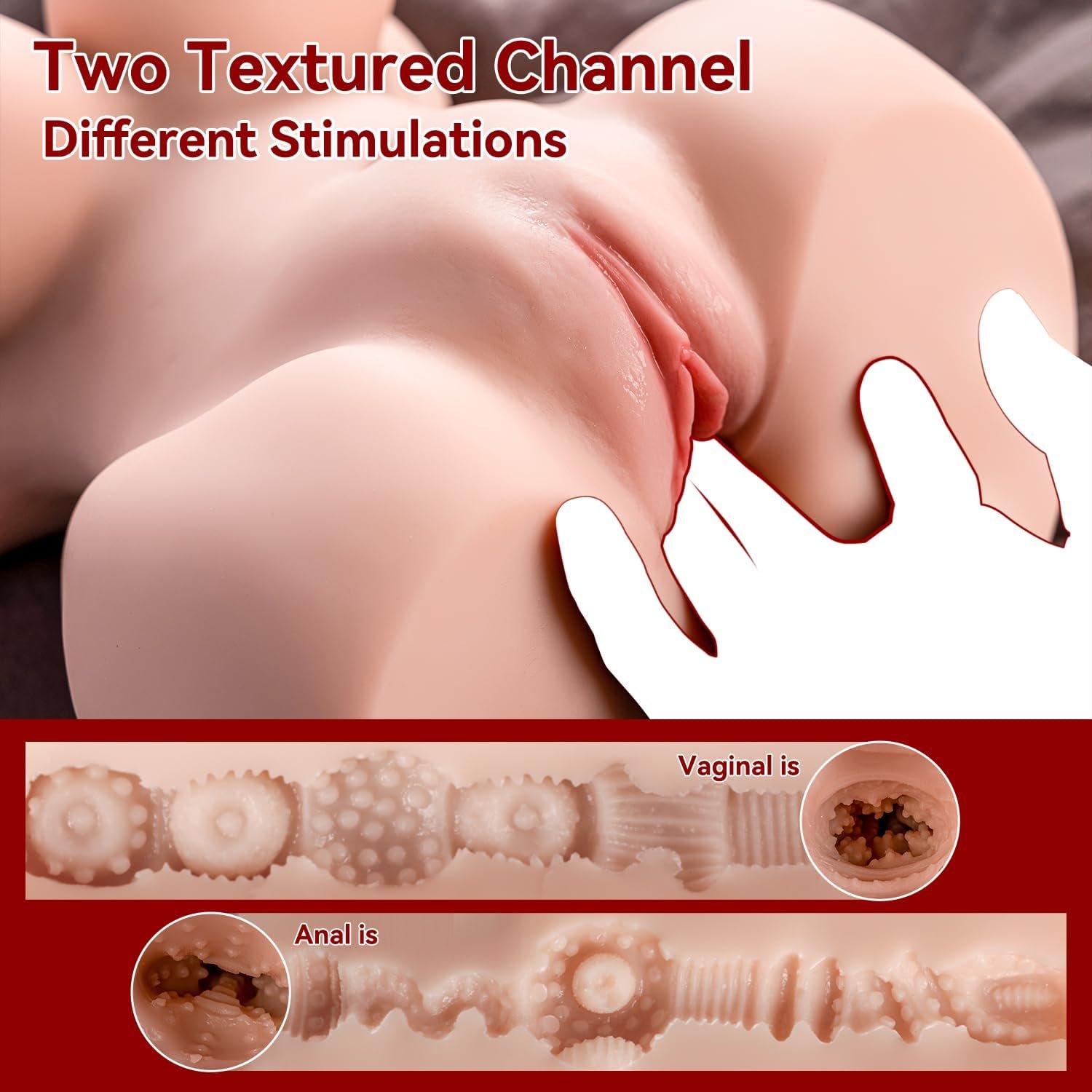 12.3LB BBW Sex Doll Male Masturbator with Female Sex Dolls, Realistic Big Ass & Boobs Toy 3 in 1 Torso Male Sex Dolls Tight Vaginal & Anal Channels Adult Sex Toys Pocket Pussy for Men - Image 4