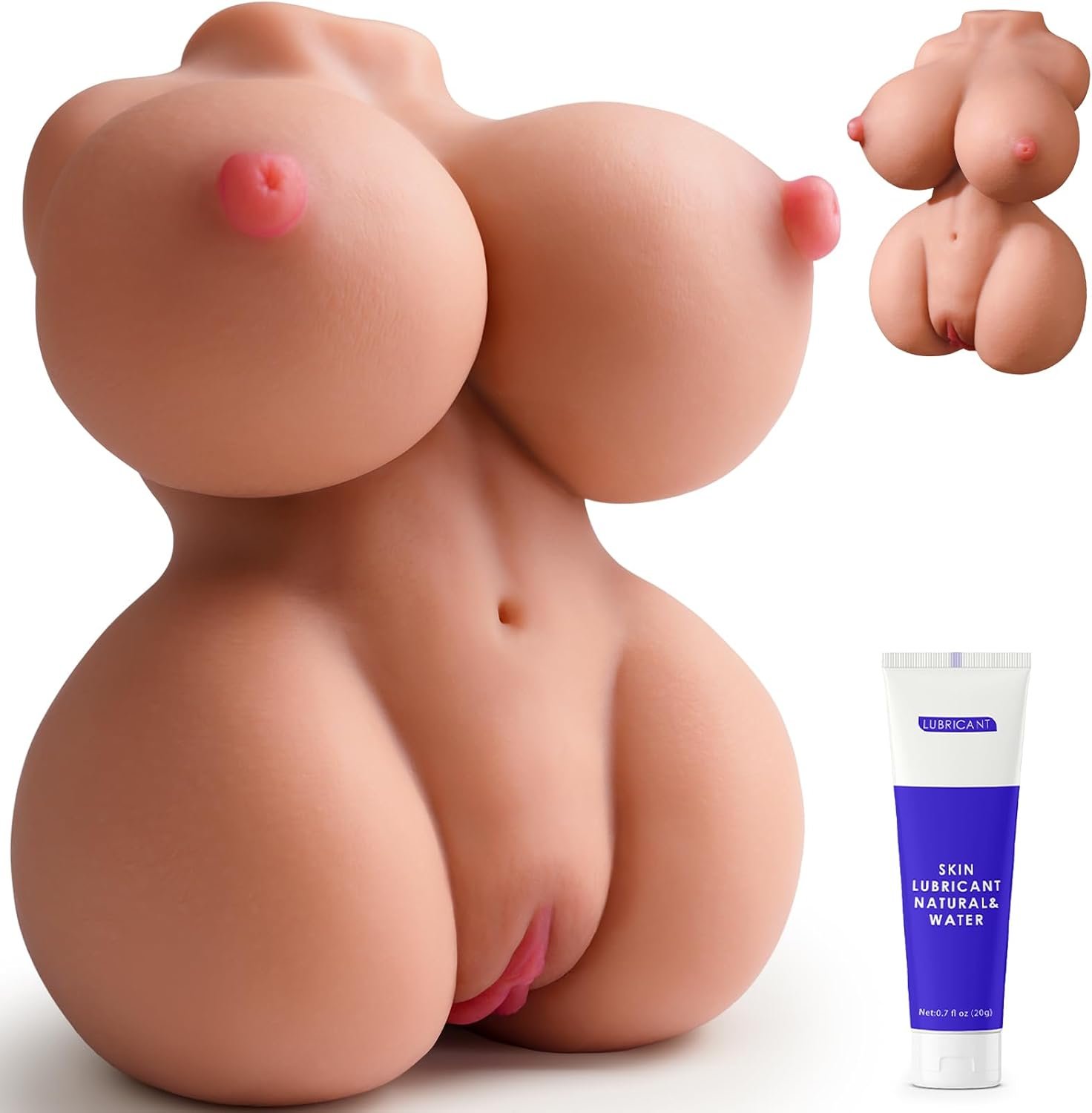 Sex Doll Torso Male Sex Toy with Bouncing Jiggly Boobs & Ass | Sex Dolls for Men Realistic Puffy Tight Juicy Pocket Pussy Vagina & Anal Mens Sex Toy, Masturbator Built-in Skeleton - Image 6