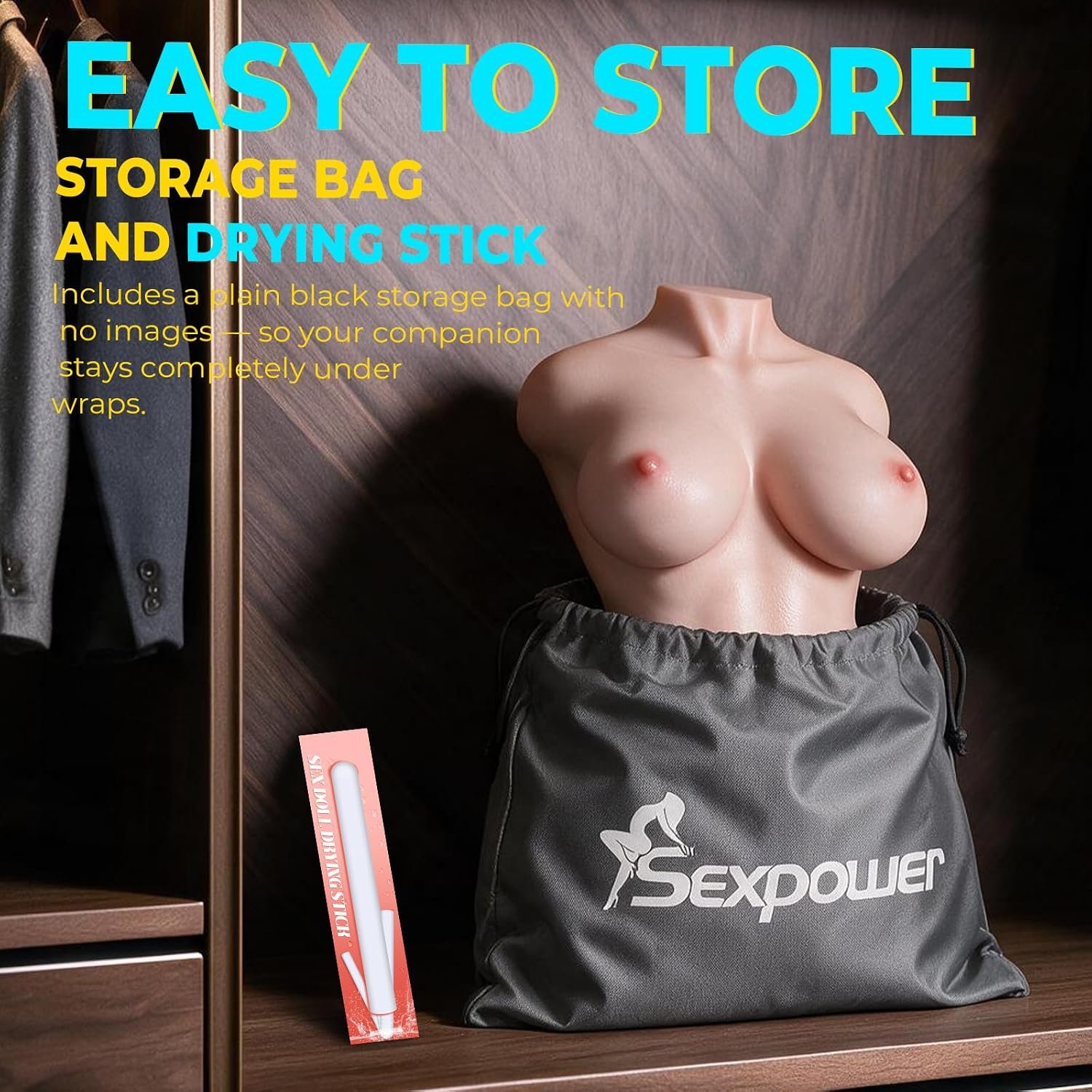 24LB Sex Doll for Men, Deep Vaginal & Tight Anal Adult Toy | Lifelike Sex Dolls Realistic Female Torso with Huge Breasts Fat Butt, Male Sex Toys Includes Complete Storage Cleaning Kit - Image 6
