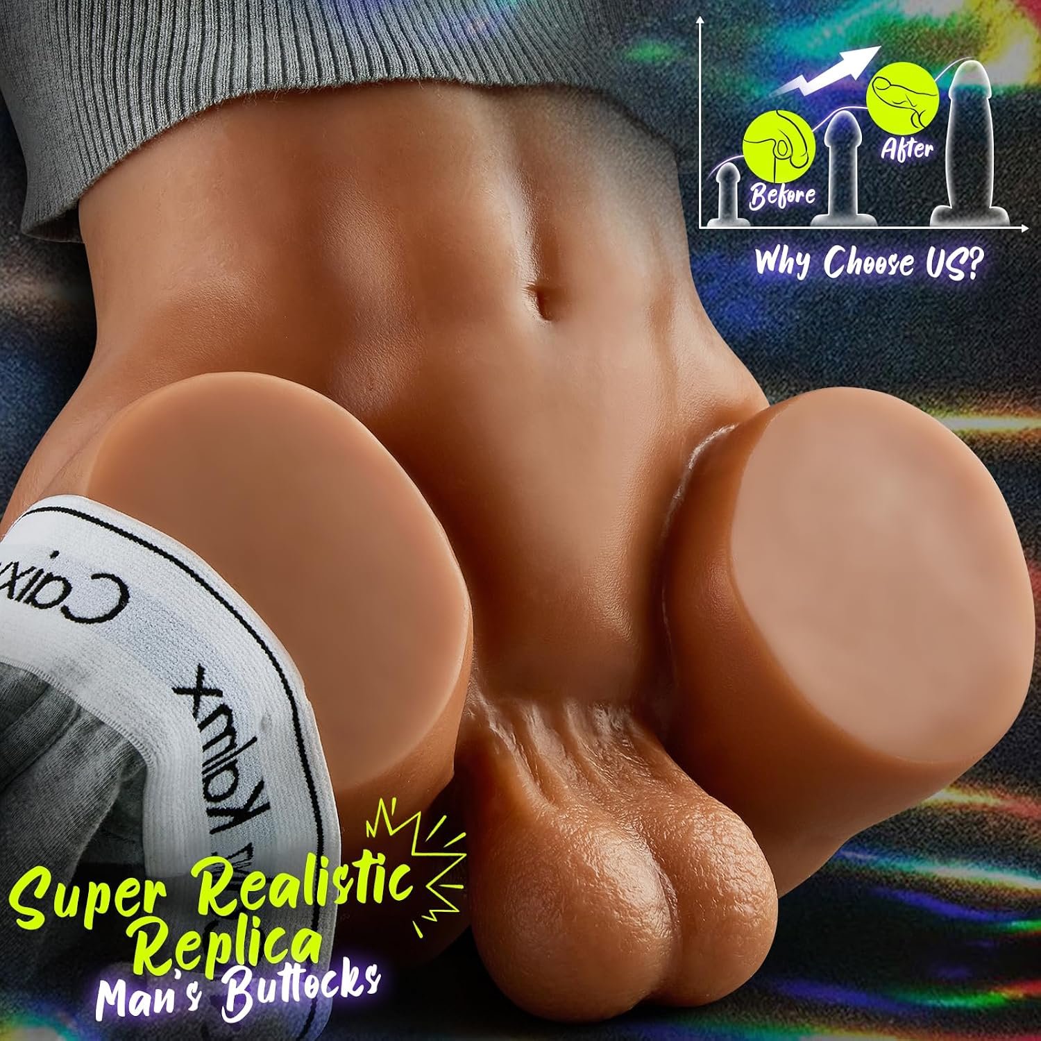 10LB Sex Doll with 144 Sucking Vibrating Modes- Lifelike Testicles and Anus | Tight Anus, Realistic Ass Gay Sex Toys with Bubble Butt, Male Stroker Butt Toy for Anal Play, Pocket Pussy Sex Toys for Men - Image 3