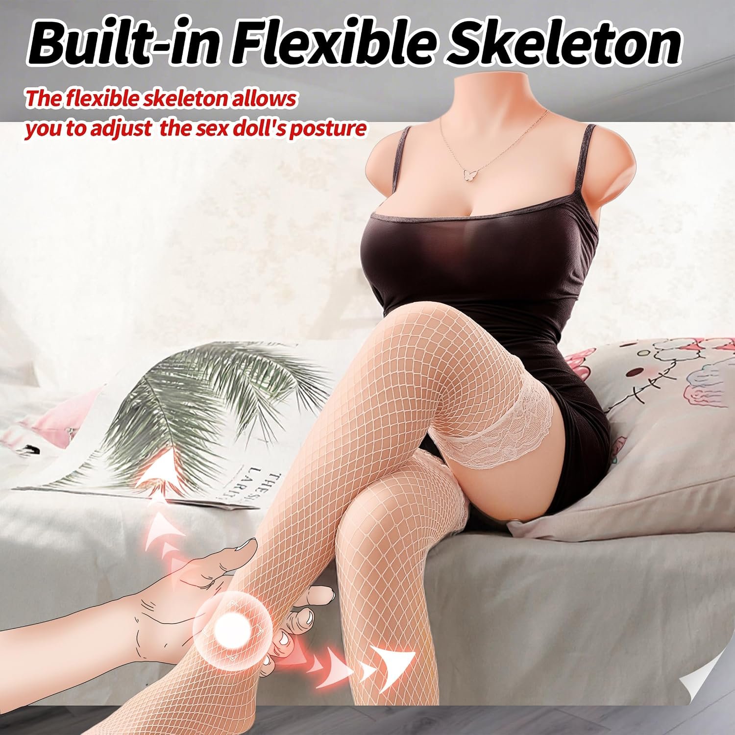 Full Size Sex Dolls with Flexible Legs for Men, Adult Male Masturbator | Sex Toys with Realistic Body Features (incl. Breasts, Vagina, Butt and Anal), Soft TPE, Built-in Skeleton, Tight Dual Channel - Image 2
