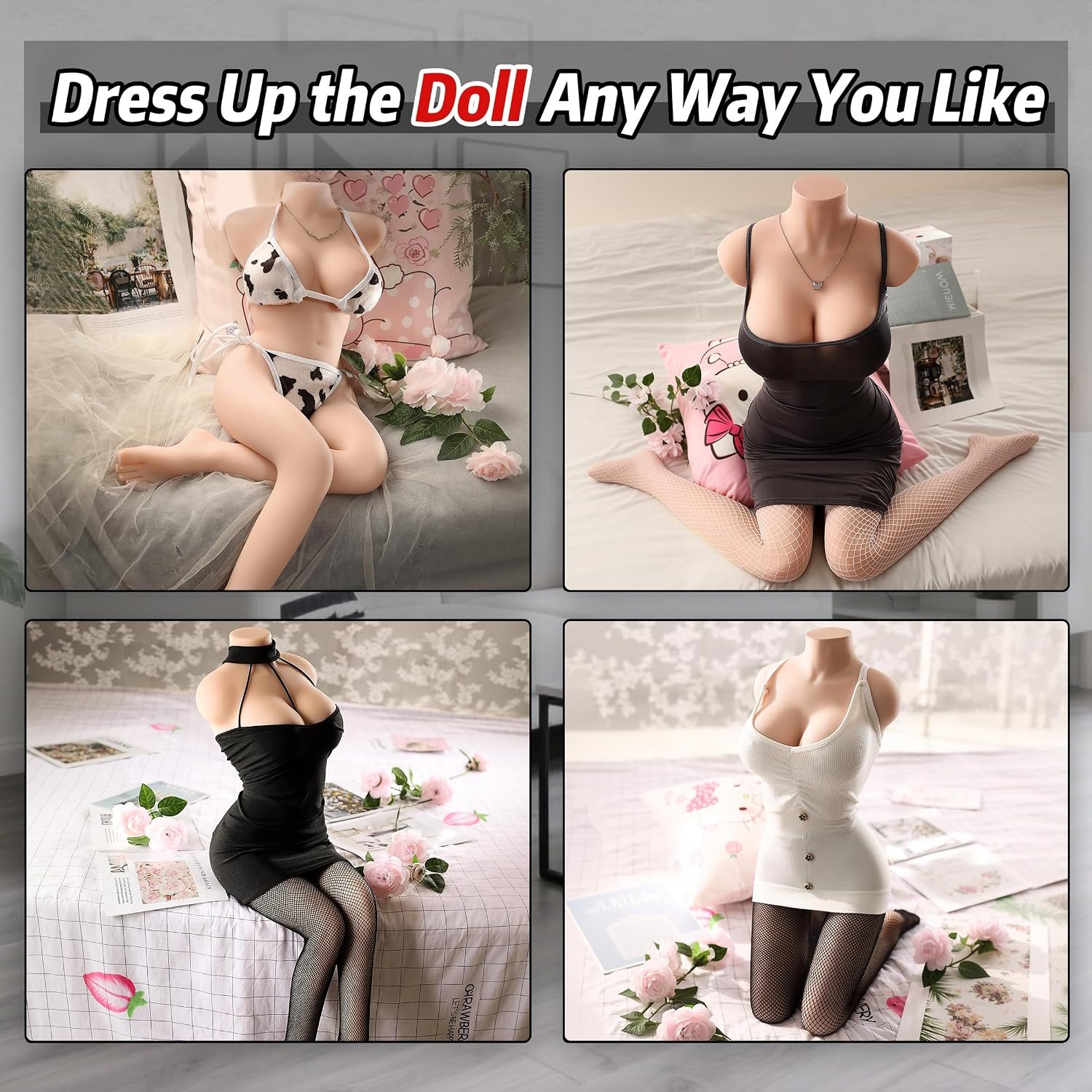 Full Size Sex Dolls with Flexible Legs for Men, Adult Male Masturbator | Sex Toys with Realistic Body Features (incl. Breasts, Vagina, Butt and Anal), Soft TPE, Built-in Skeleton, Tight Dual Channel - Image 3