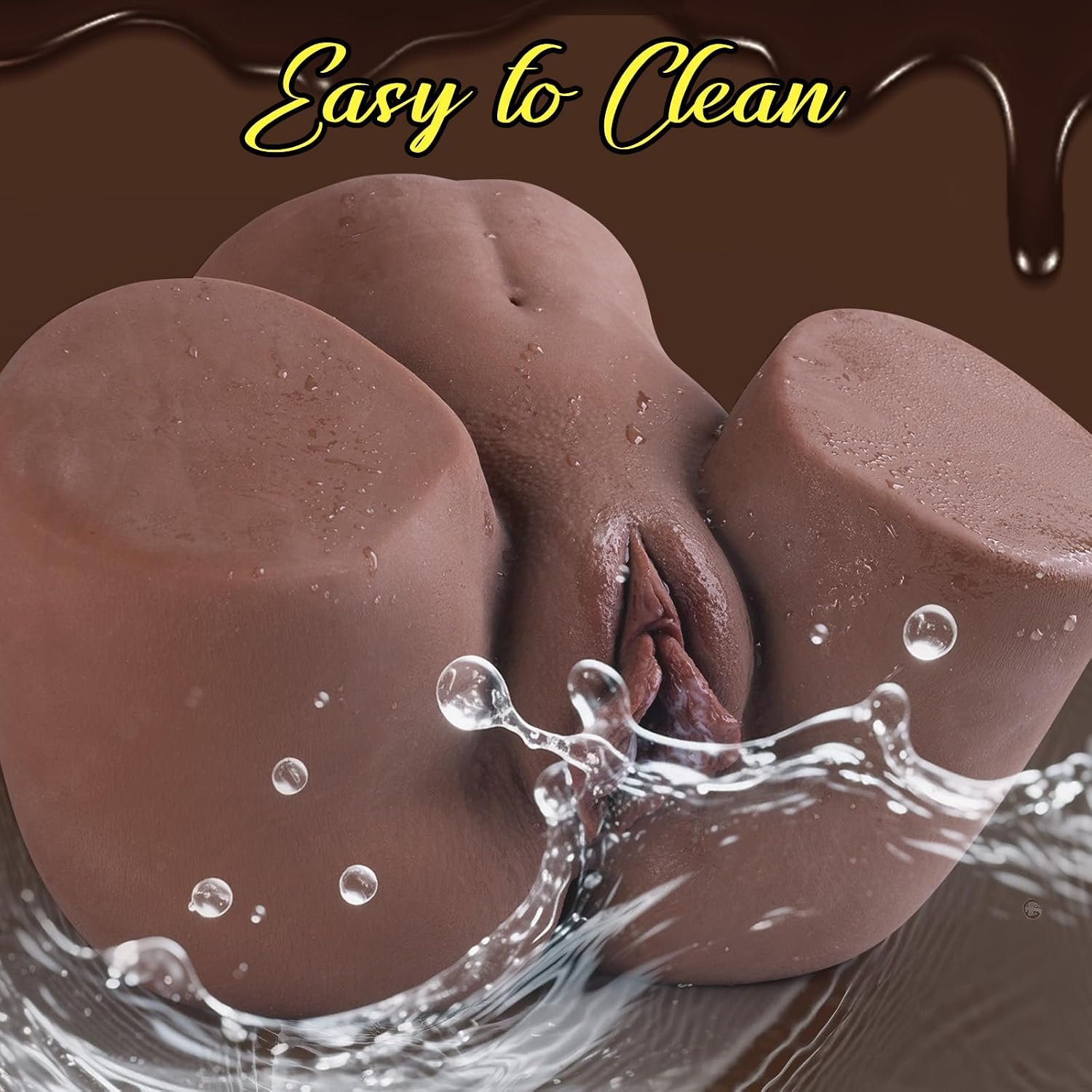 8.0LB Black Sex Doll Ass for Men, Realistic Pocket Pussies Male Masturbator | Female Adult Toy Torso Butt Stroker Ass with Plump Viginal and Anal Chanel, Fake Butt Male Sex Toys - Image 5