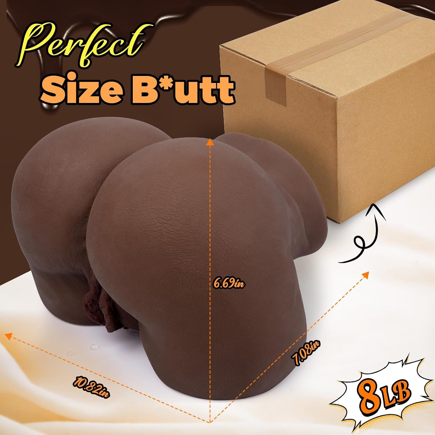 8.0LB Black Sex Doll Ass for Men, Realistic Pocket Pussies Male Masturbator | Female Adult Toy Torso Butt Stroker Ass with Plump Viginal and Anal Chanel, Fake Butt Male Sex Toys - Image 6