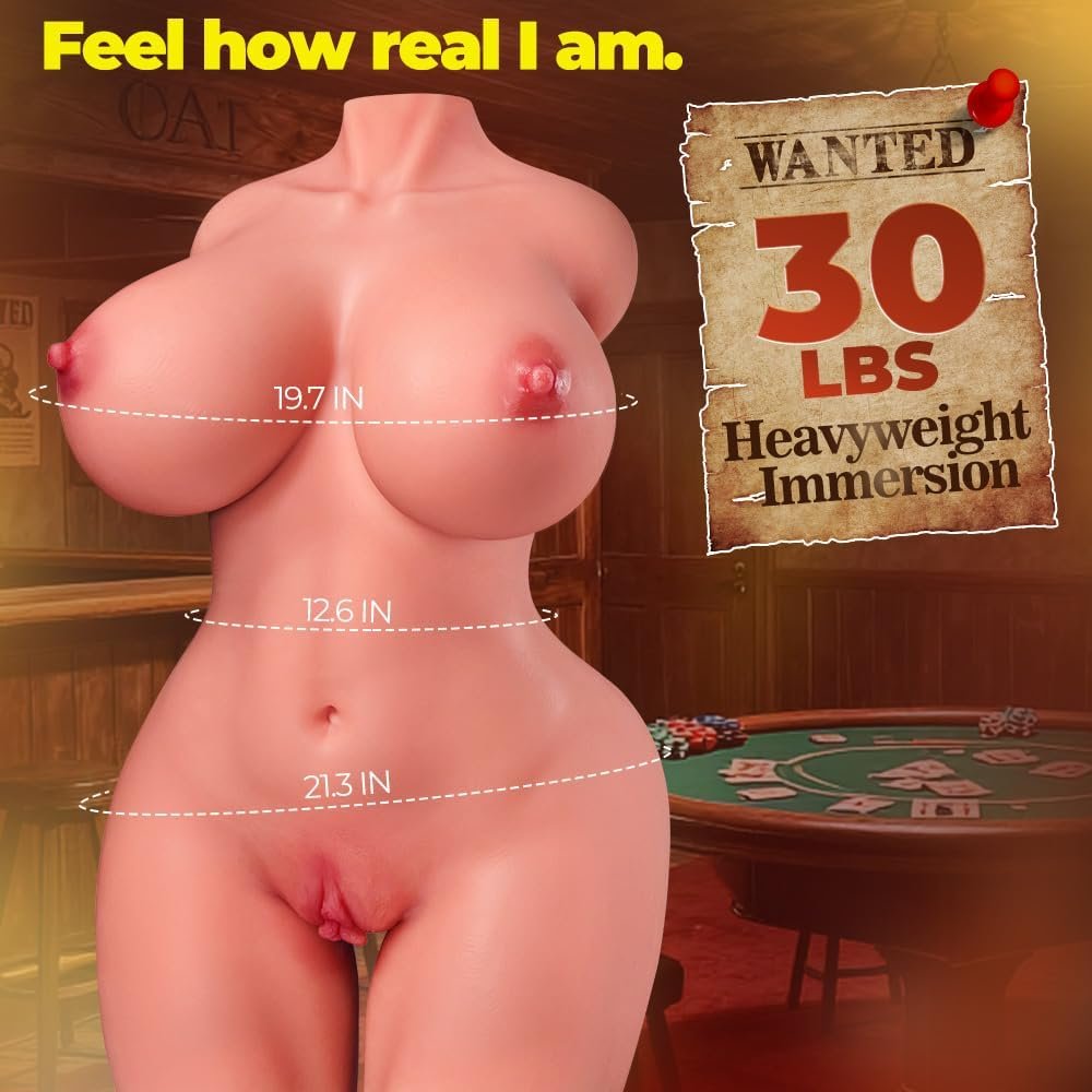 30LB Full Size Sex Doll Torso with Flexible Skeleton & Dual Channels | Realistic Male Masturbator Love Sex Toy with Big Boobs, Fat Ass, Body-Safe TPE, Adjustable Legs and Realistic Skin Feel - Image 3