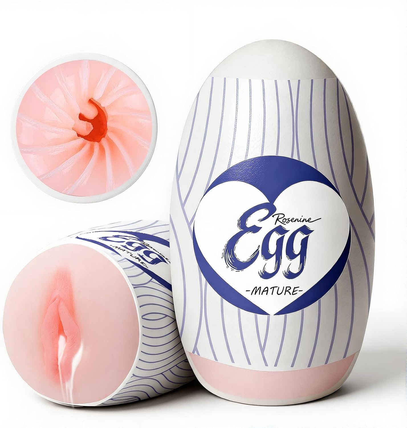 Egg Male Masturbators for Penis Training,Textured Stroker Pocket Pussy Stretchable Stimulator Sleeve with Strong Suction, Realistic Portable Anal Sex Toys for Men（Soft-Type）