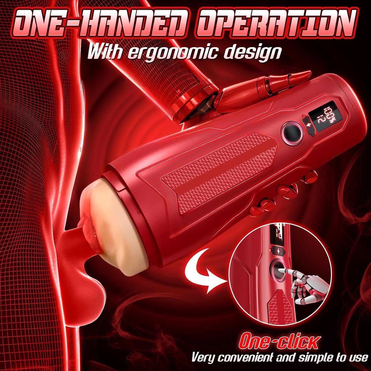 Male Masturbator Sex Toys for Men Realistic Pocket Pussy with 7.09" Depth Lifelike Textured Vagina and 12 Vibration Mode, Soft Stroker Toys, Penis Training Adult Toy (red) - Image 5