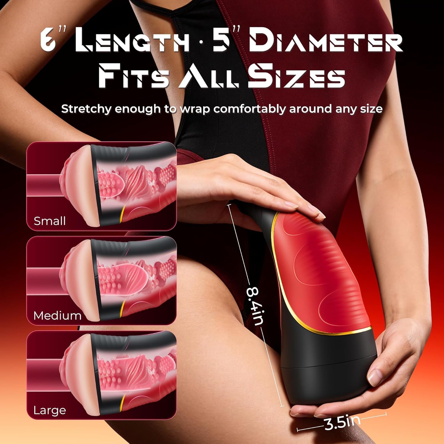 Male Masturbator Pocket Pussy for Men - Horn-Shaped Realistic Vagina Stroker with 10 Thrusting Modes Blowjob Sex Machine, IPX6 Waterproof Hands Free Penis Sleeve Male Sex Toy for Men - Image 6