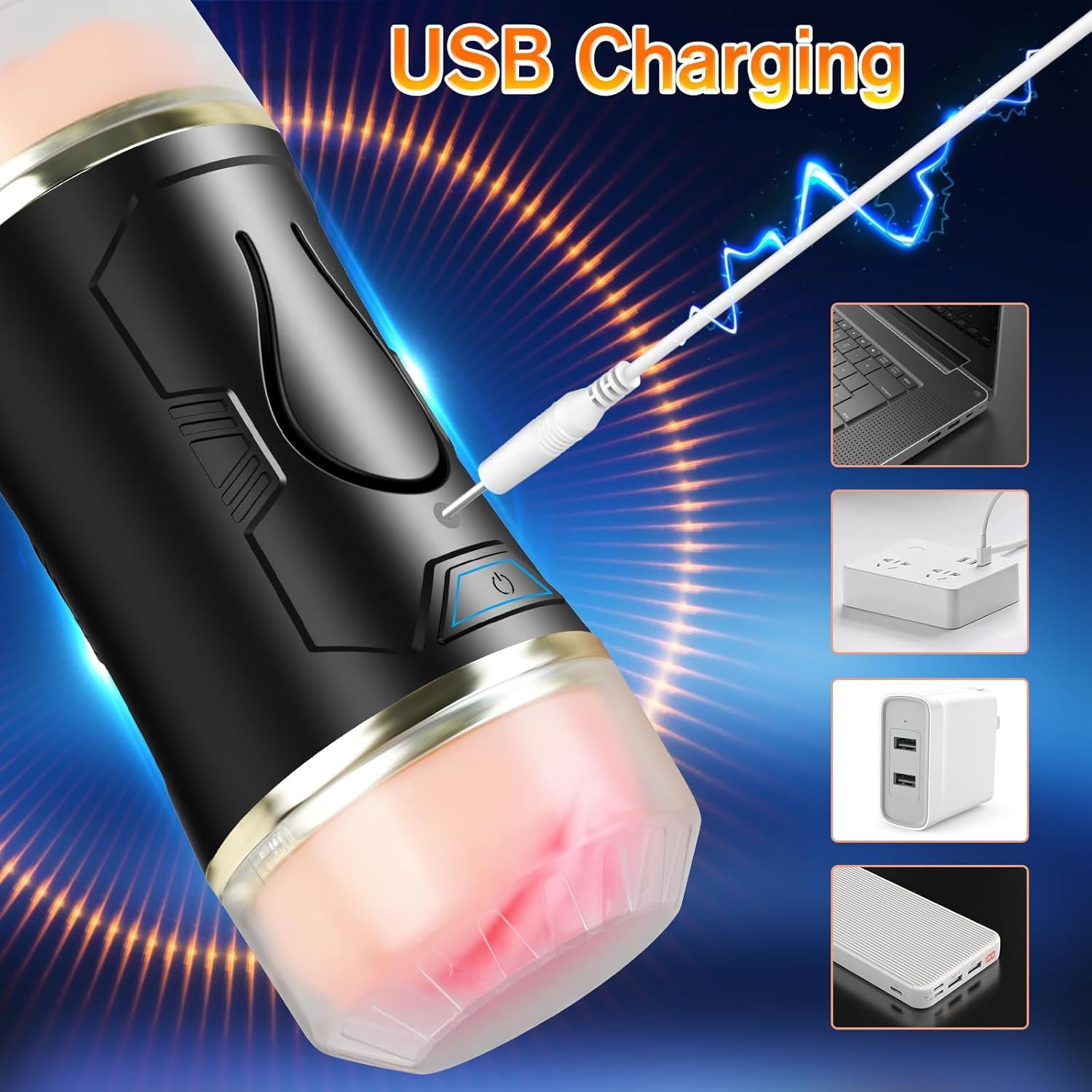 Sex Toys Automatic Male Masturbator - Adult Toys Open Ended Masturbator Cup with 10 Vibrating Modes for Penis Stimulation, Male Sex Toys Electric Pocket Pussy Male Stroker Vibrator, Sex Toys for Men - Image 6