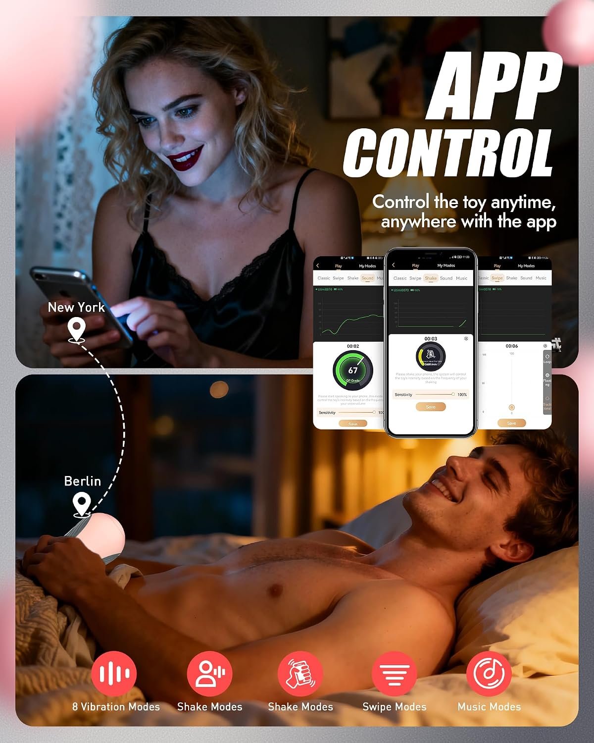 Squeezable Pocket Pussy Stroker with APP & 8 Vibrations | Manual Squeeze & Suction Control Male Masturbator, Dual-Motor, 8 Vibrations,TPE Realistic Texture, Sex Toys for Men, Peachy - Image 7