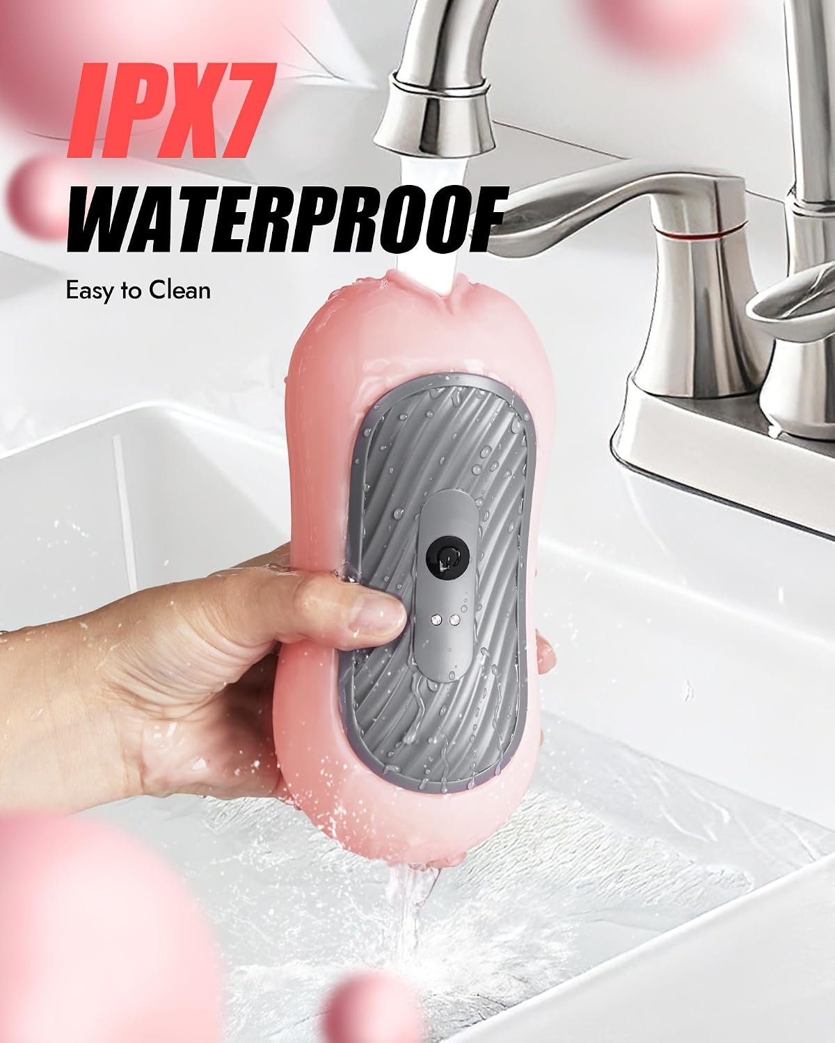 Squeezable Pocket Pussy Stroker with APP & 8 Vibrations | Manual Squeeze & Suction Control Male Masturbator, Dual-Motor, 8 Vibrations,TPE Realistic Texture, Sex Toys for Men, Peachy - Image 8