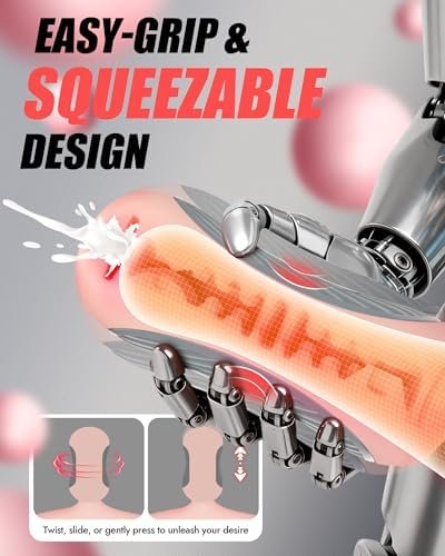 Squeezable Pocket Pussy Stroker with APP & 8 Vibrations | Manual Squeeze & Suction Control Male Masturbator, Dual-Motor, 8 Vibrations,TPE Realistic Texture, Sex Toys for Men, Peachy - Image 13