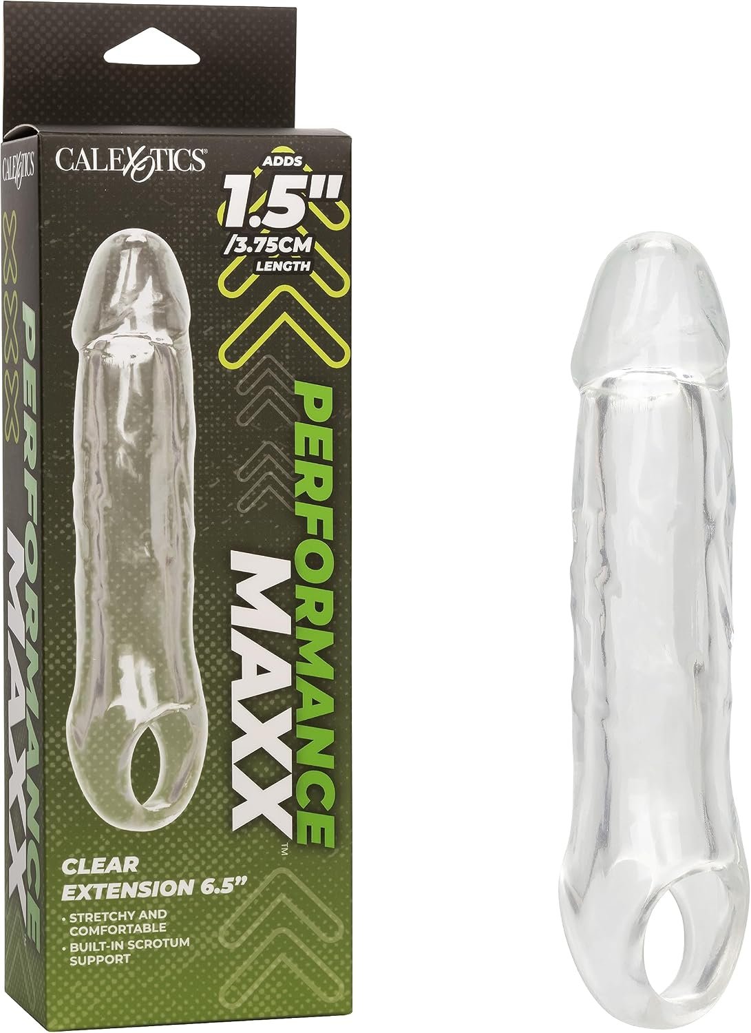 CalExotics Performance Maxx Clear Extension, Penis Sleeve with Solid Ultra-Soft 2 Inch add-ed Head 7.5 Inch - Image 6