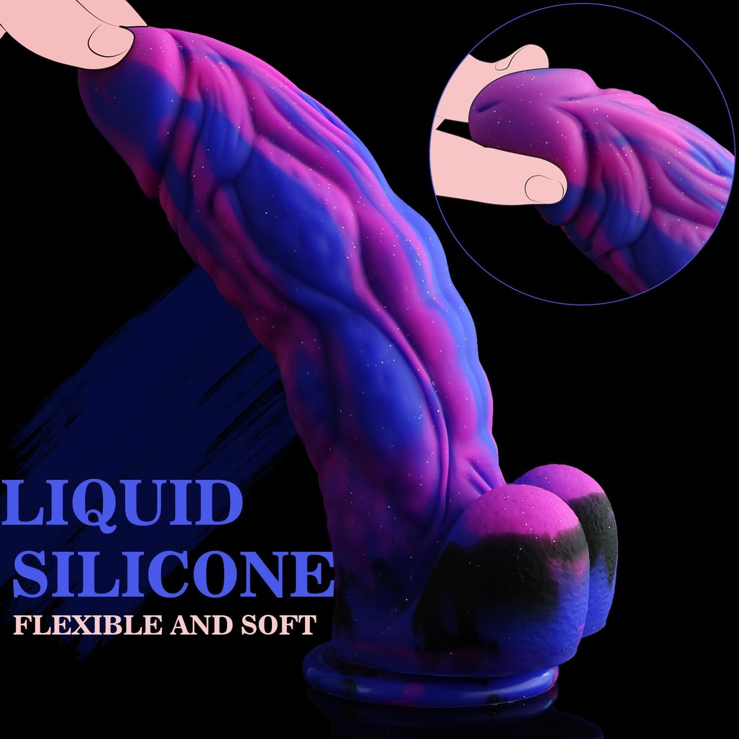 9.5'' Huge Realistic G-Spot Anal Dildo, Ex-Thick (7.5'' Girth), Suction Cup | For Hands-Free Solo / Strap-On Pegging Play, Fantasy Color, Soft Liquid Silicone Dildos, Adult Sex Toys for Women Men Couples - Image 4