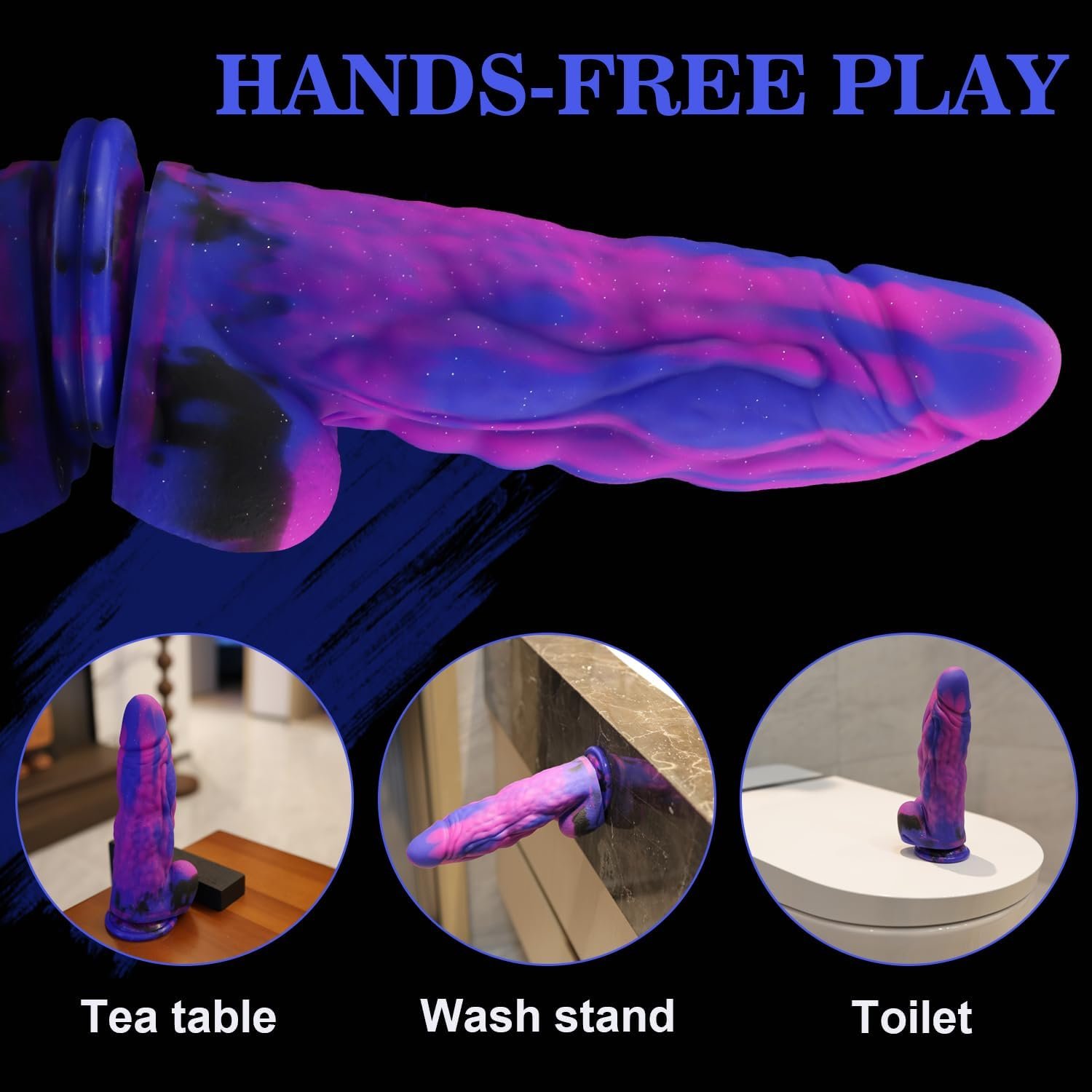 9.5'' Huge Realistic G-Spot Anal Dildo, Ex-Thick (7.5'' Girth), Suction Cup | For Hands-Free Solo / Strap-On Pegging Play, Fantasy Color, Soft Liquid Silicone Dildos, Adult Sex Toys for Women Men Couples - Image 5