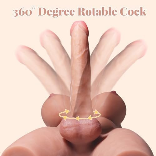 Shemale Sex Doll Torso Dildo - AUSLOVE Male Sex Toy with Flexible Dildo for Women, Breasts and Anal Sex, Unisex Love Doll for Men Gay Couple, Transsexual Torso Toy with Huge Dildo, Brown - Image 6