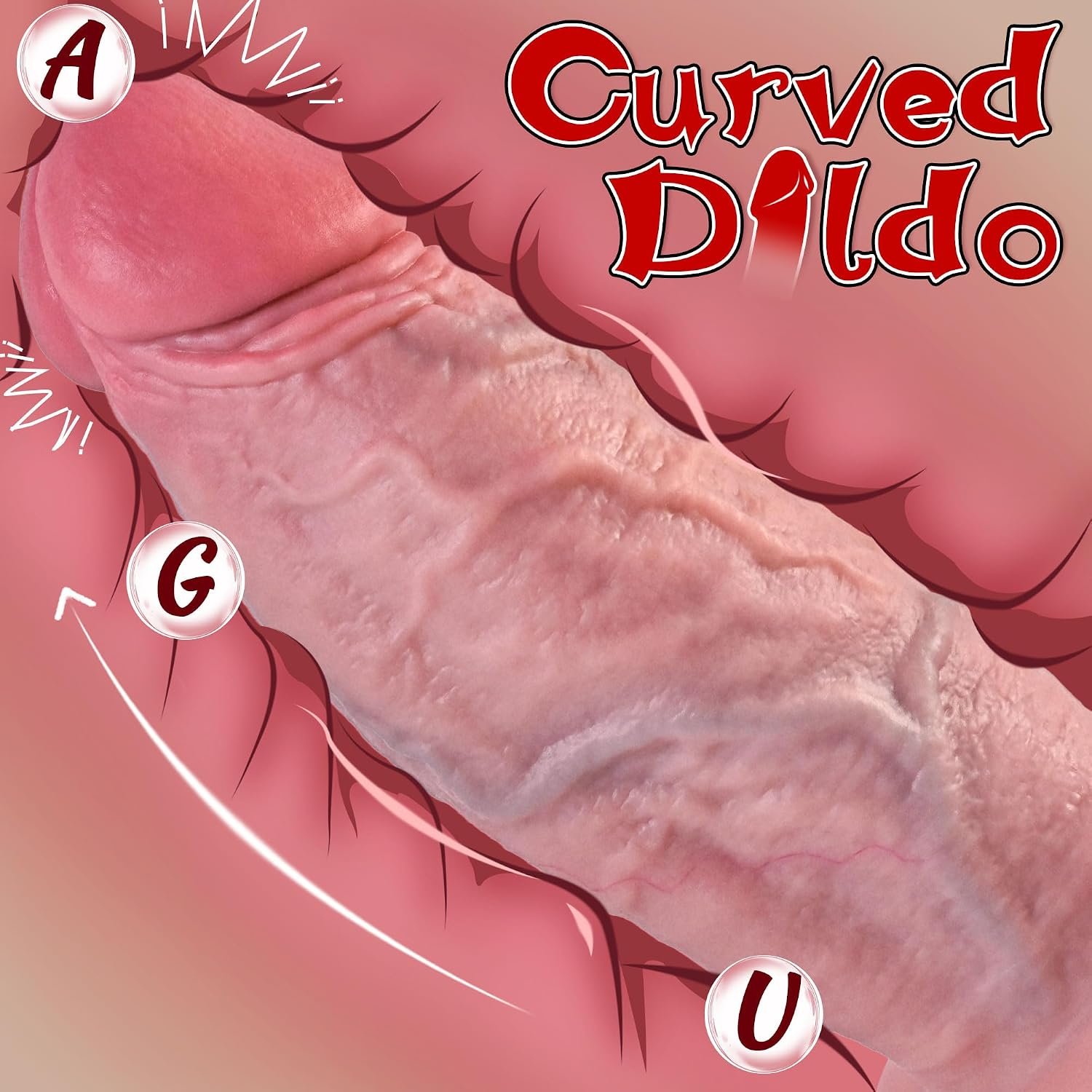 2.5IN Diameter Huge Thick Dildo No Balls, 7.5in Realistic Curved Silicone Big Dildo with Strong Suction Cup for Hands-Free Play, Girthy G-spot Anal Dildos Adult Sex Toys for Women Men Couples - Image 4