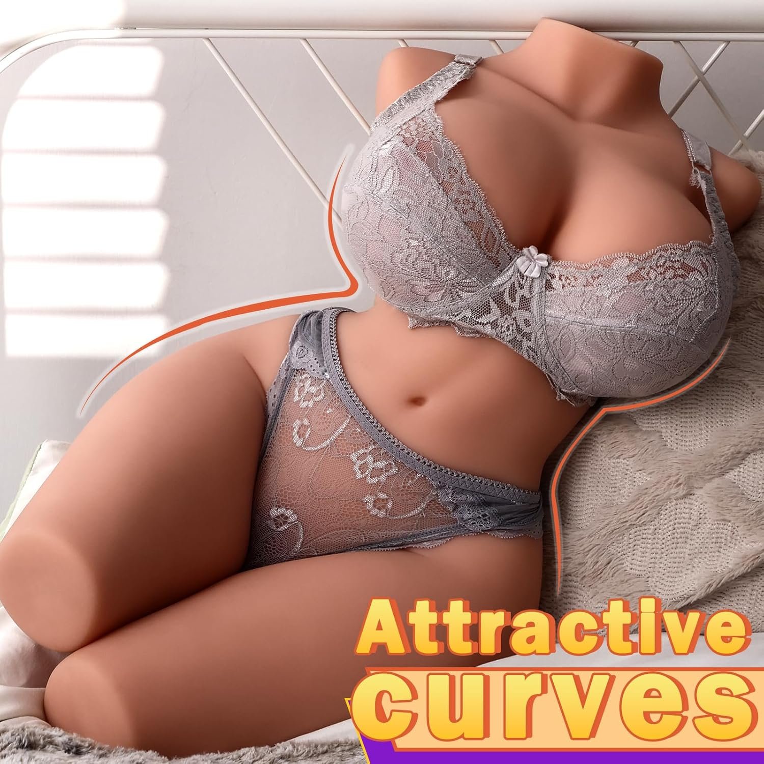 37LB Sex Doll Torso for Men, Life Size Female Sex Dolls, Big Boobs | Realistic TPE Male Masturbator with Soft Big Butt, Vaginal & Anal Channel and Built-in Skeleton - Image 4