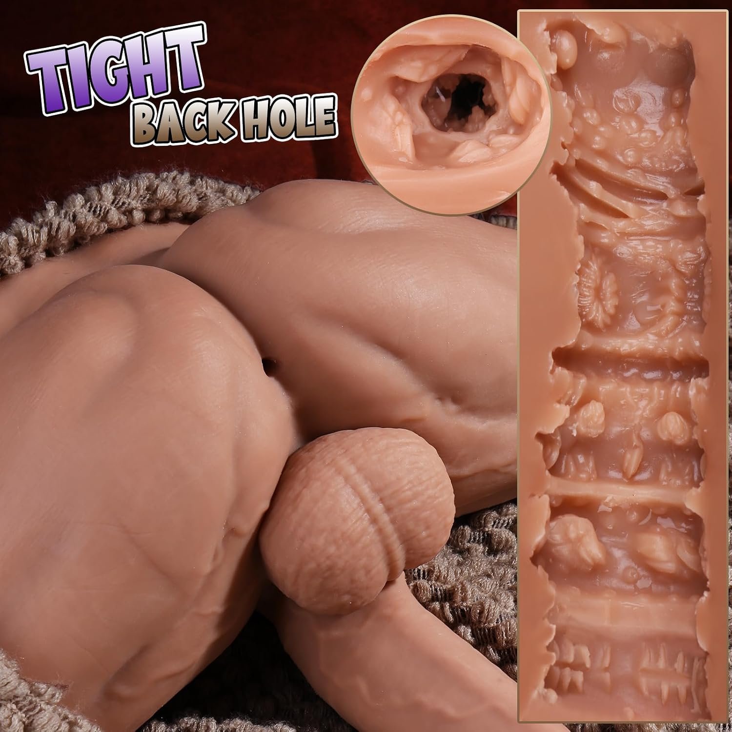 10LB Realistic Male Sex Doll with Huge Dildo for Women Riding Gay Play | 3D Lifelike Adult Torso Sex Doll with 7.4In Dildo, Tight Anal Hole, Unisex Masturbator Sex Toy for Gay Les Men Couple - Image 5