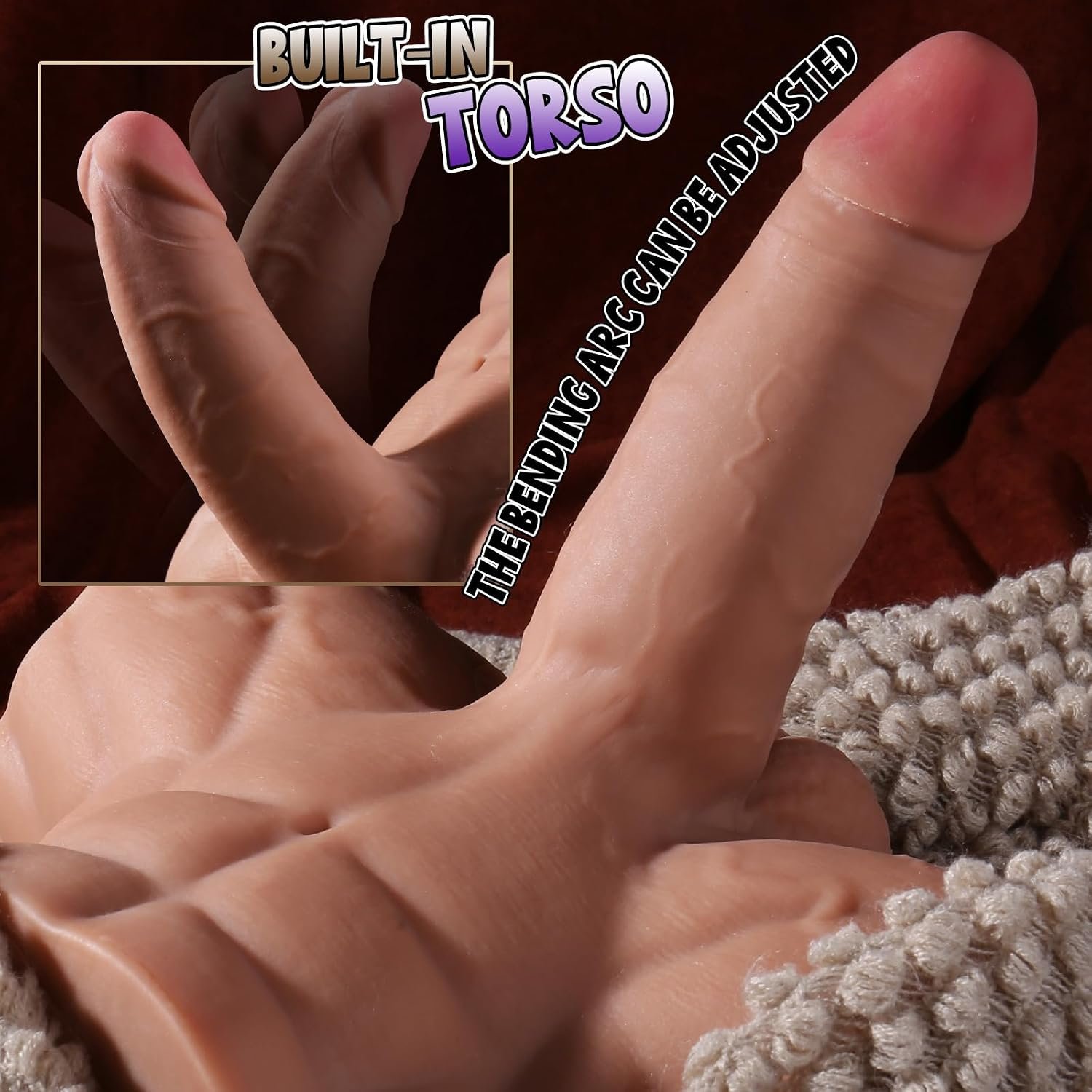 10LB Realistic Male Sex Doll with Huge Dildo for Women Riding Gay Play | 3D Lifelike Adult Torso Sex Doll with 7.4In Dildo, Tight Anal Hole, Unisex Masturbator Sex Toy for Gay Les Men Couple - Image 6