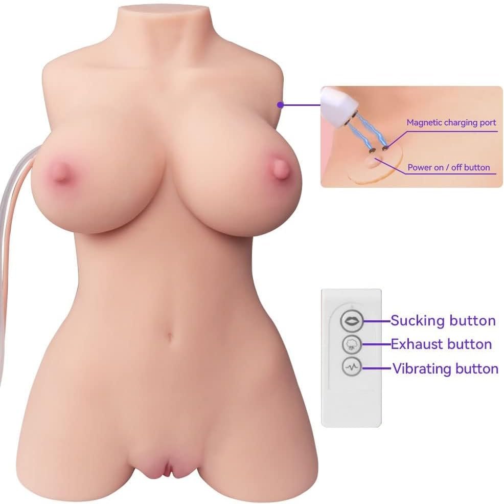 12.7LB Automatic Cleaning Sucking Vibrating Sex Doll Male Masturbator | Sex Dolls Torso Lifelike Pocket Pussy Ass Big Boobs Sex Toys for Vaginal Anal Breast Use , Adult Toy for Men Masturbation - Image 5