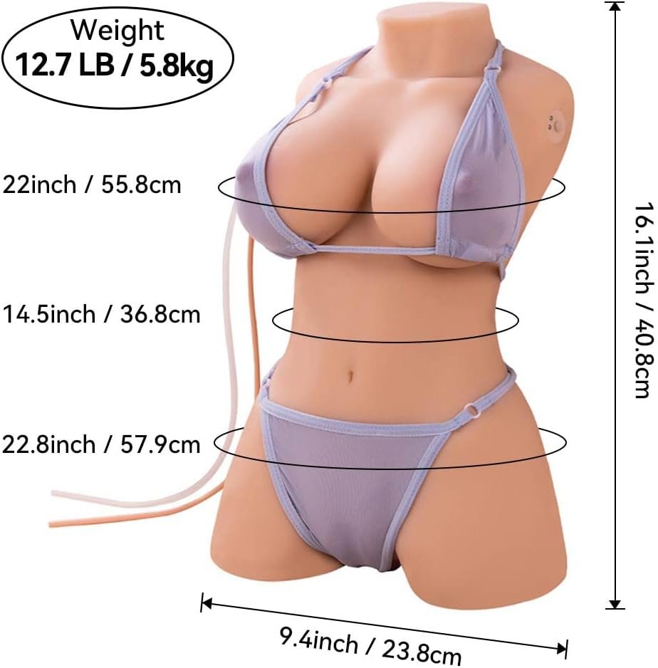 12.7LB Automatic Cleaning Sucking Vibrating Sex Doll Male Masturbator | Sex Dolls Torso Lifelike Pocket Pussy Ass Big Boobs Sex Toys for Vaginal Anal Breast Use , Adult Toy for Men Masturbation - Image 6