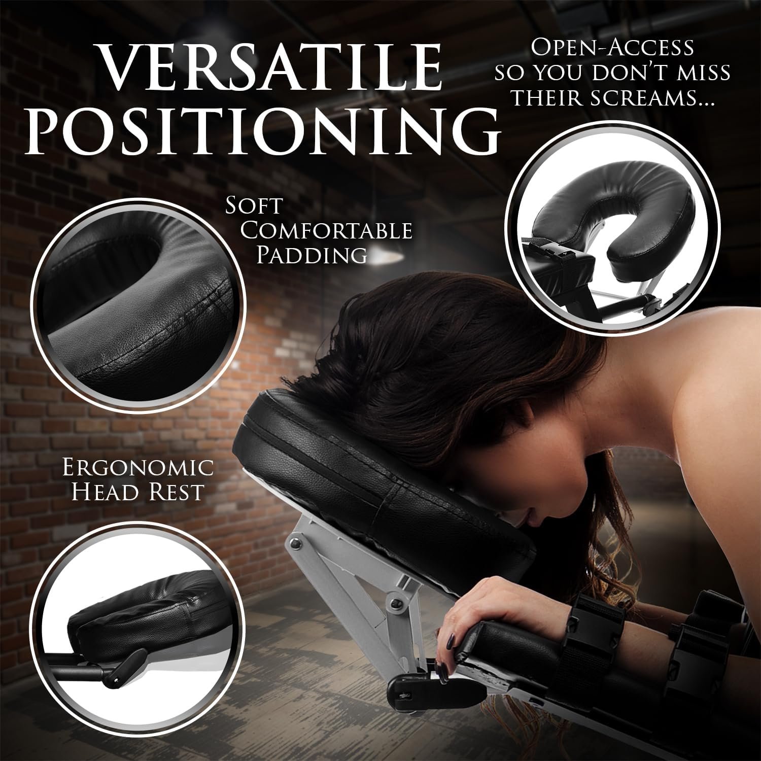 Master Series Adjustable Restraint Bench with Wrist Cuffs Men, Women - Image 3