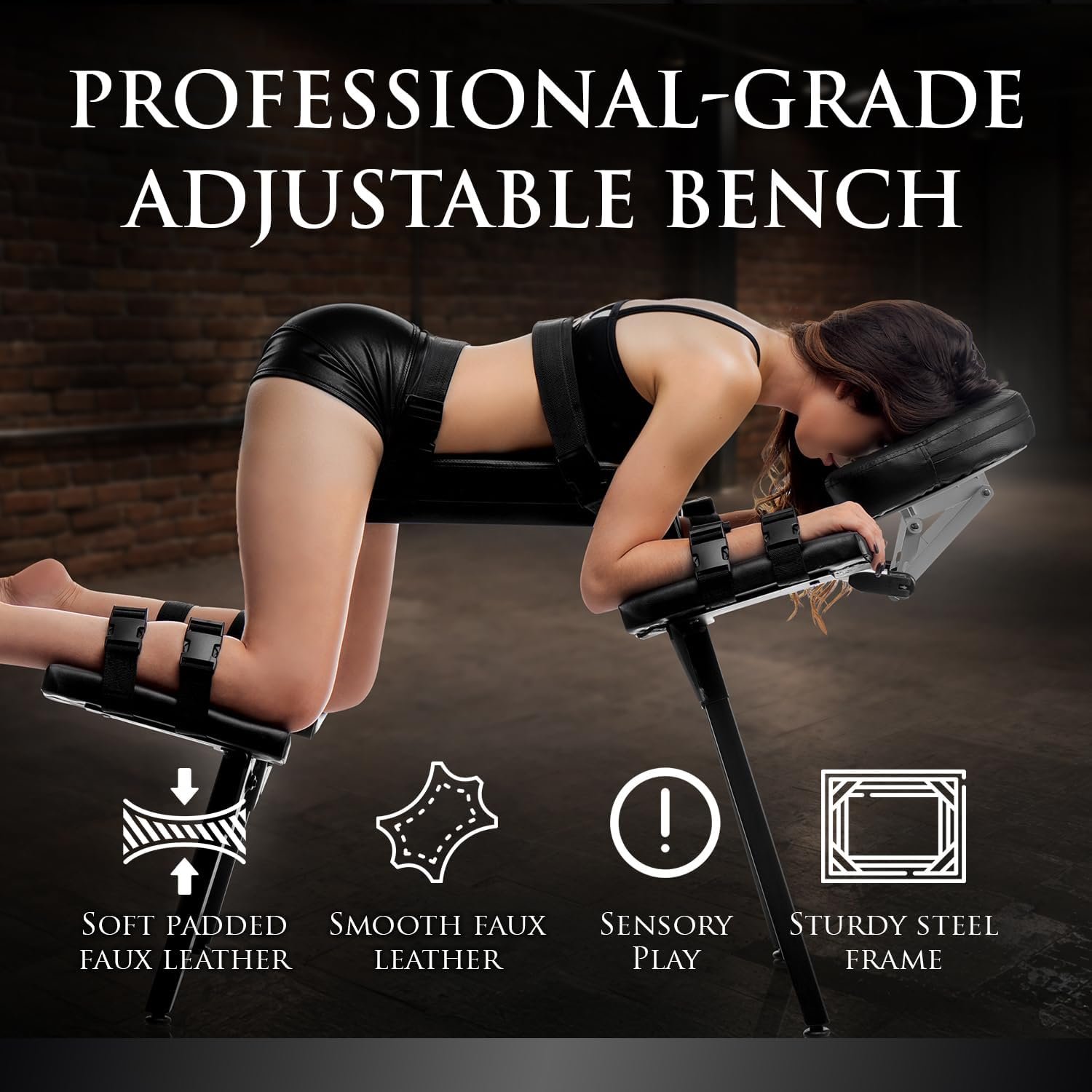 Master Series Adjustable Restraint Bench with Wrist Cuffs Men, Women - Image 6