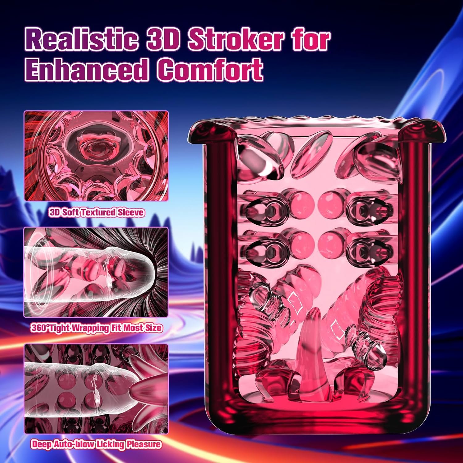 Male Masturbator Sex Toys for Men - CHARMIY Fleshy Pocket Pussy Stroker APP Penis Pump Enlargers, Upgraded CVT Automatic Sex Machine Adult Toy with Thrusting Roating Sucking Licking & Power Display - Image 4