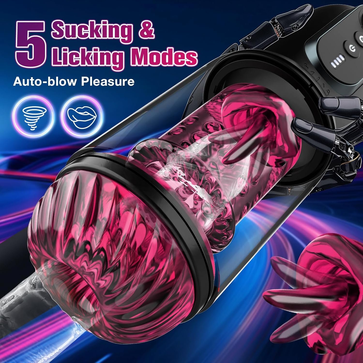 Male Masturbator Sex Toys for Men - CHARMIY Fleshy Pocket Pussy Stroker APP Penis Pump Enlargers, Upgraded CVT Automatic Sex Machine Adult Toy with Thrusting Roating Sucking Licking & Power Display - Image 5